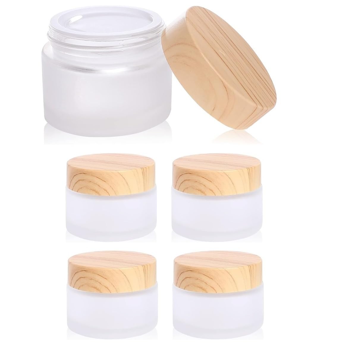 【送料無料】siawadeky 詰替え用 ガラス瓶 5個セット クリームボトル クリームケース スクラブクリーム..