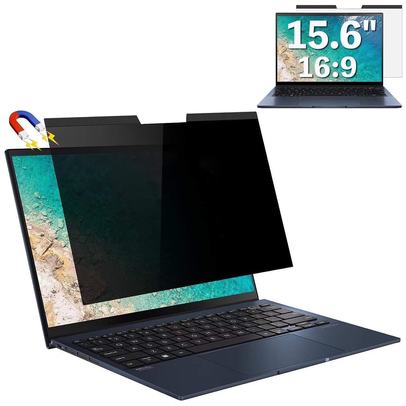 【送料無料】GFCFILM 15.6インチ(16:9) マグネット式 覗き見防止フィルター プライバシーフィルター ブルーライトカット 反射防止 PC パソコン ノートブック のぞき見防止 画面保護フィルム 保護シート 着脱簡単 両面使用