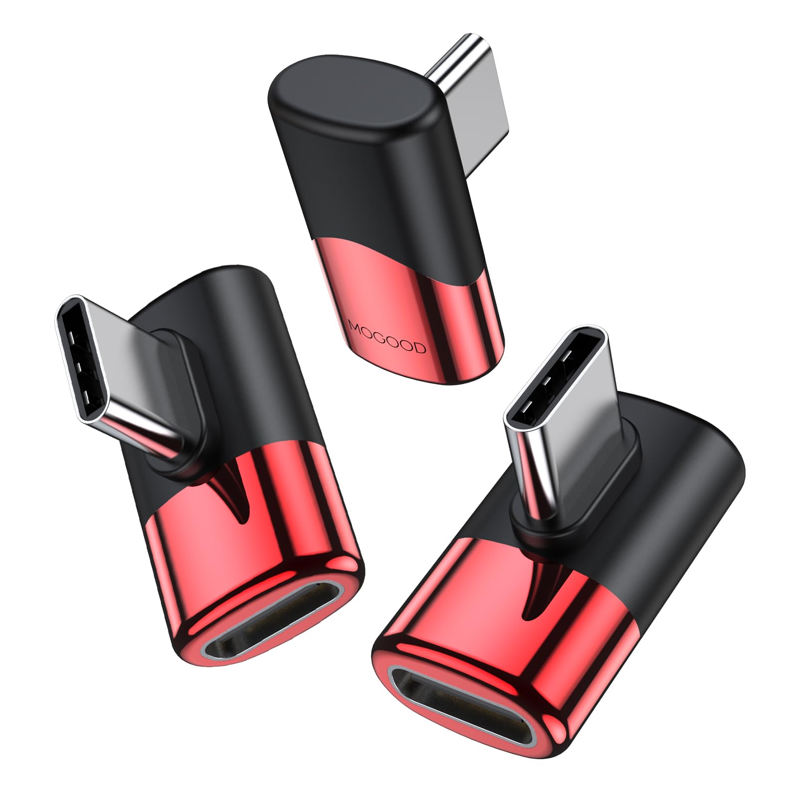 【送料無料】MOGOOD Type C 変換 アダプター 左右 90° サイドベント40Gbps高速データ転送 8K@60Hz映像出力 100W/5A急速充電 オス メス USB C Thunderboltエクスパンダは蒸気甲板部品、MacBook Pro、iPad Pro、タブレット、携帯電話、任天堂スイッチなどに適している