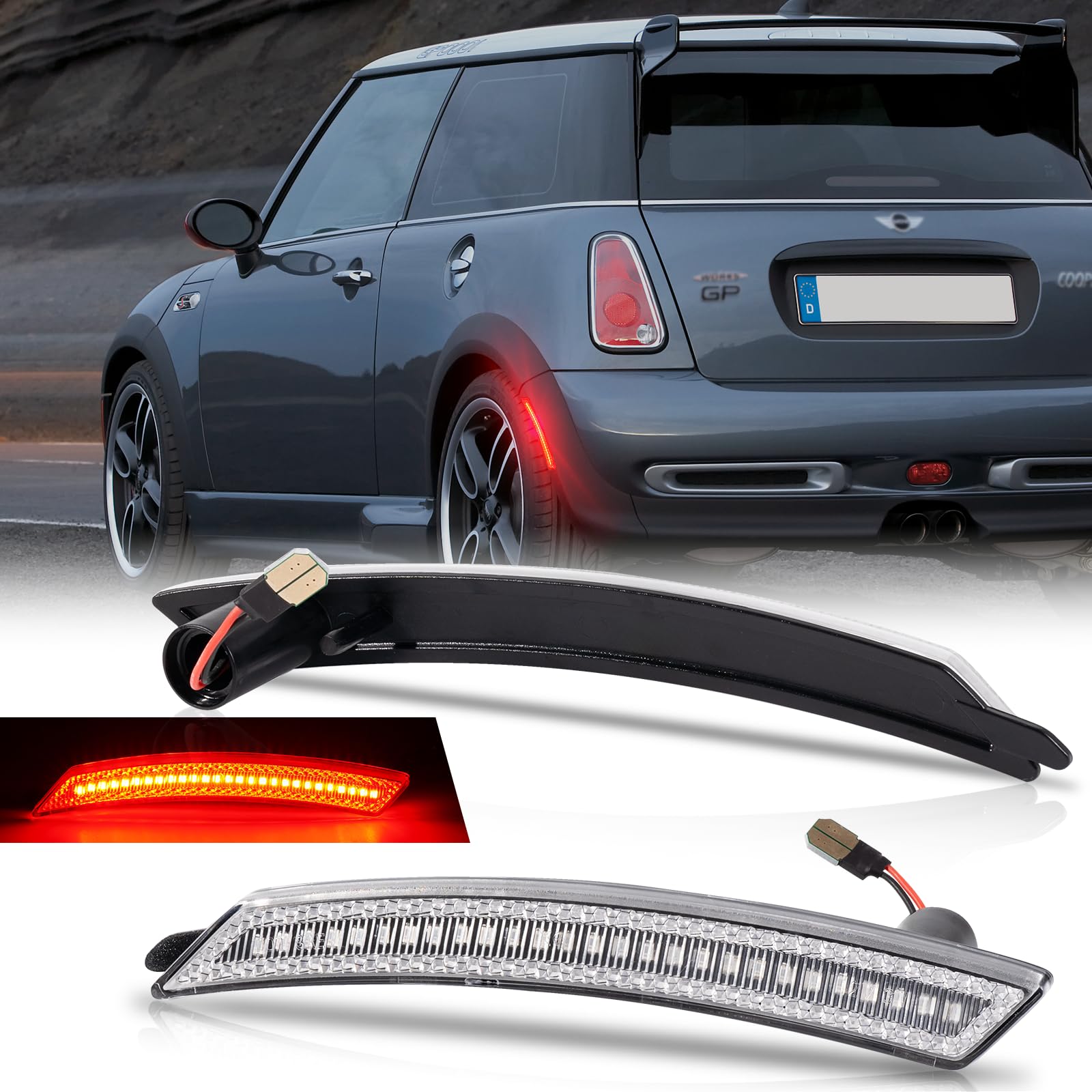 【送料無料】NEIFILES ミニクーパーR55 R56 R57 R58 R59 R60 R61レッドリア ブレーキ・テールランプ 2個セット純正交換部品 クリアレンズ