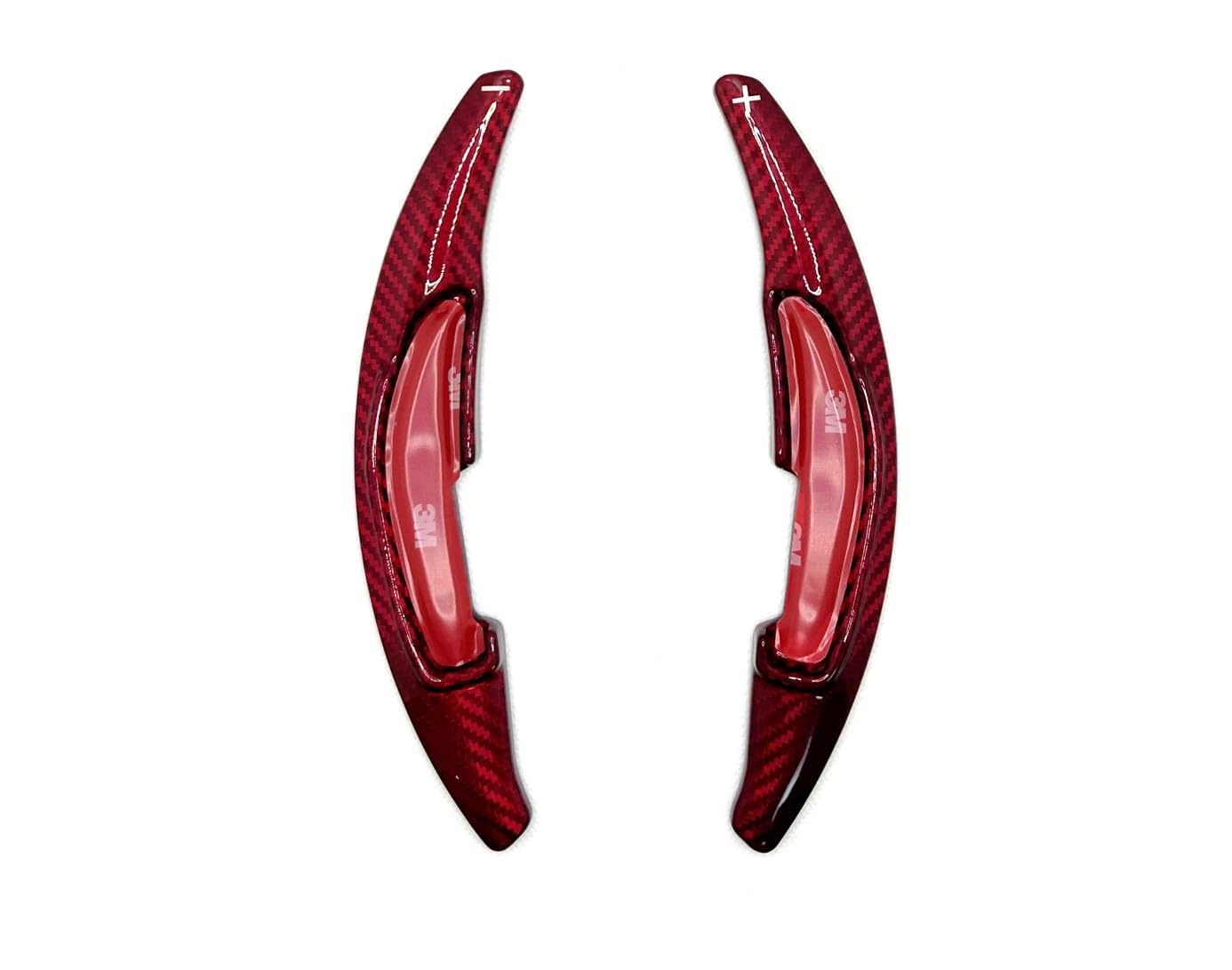 【送料無料】EVOGEAR 社外品 BMW 専用 パドルシフトカバー M2 M3(F80) M4(F82,F83) M5 M6(F12) X3M X4M X5M(F85) X6M(F86) ステアリング パドル シフト エクステンション アクセサリー カスタム パーツ (赤カーボン)