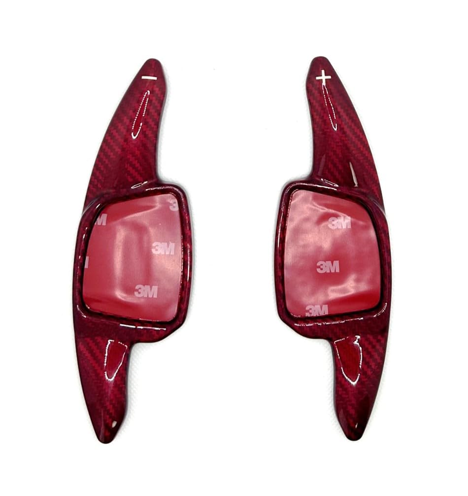 【送料無料】EVOGEAR 社外品 Audi 専用 アウディ パドルシフトカバー リアルカーボン 19年A 7、20年A 4、A 6、A 8、21年新型A 3 L (タイプB) (赤カーボン)