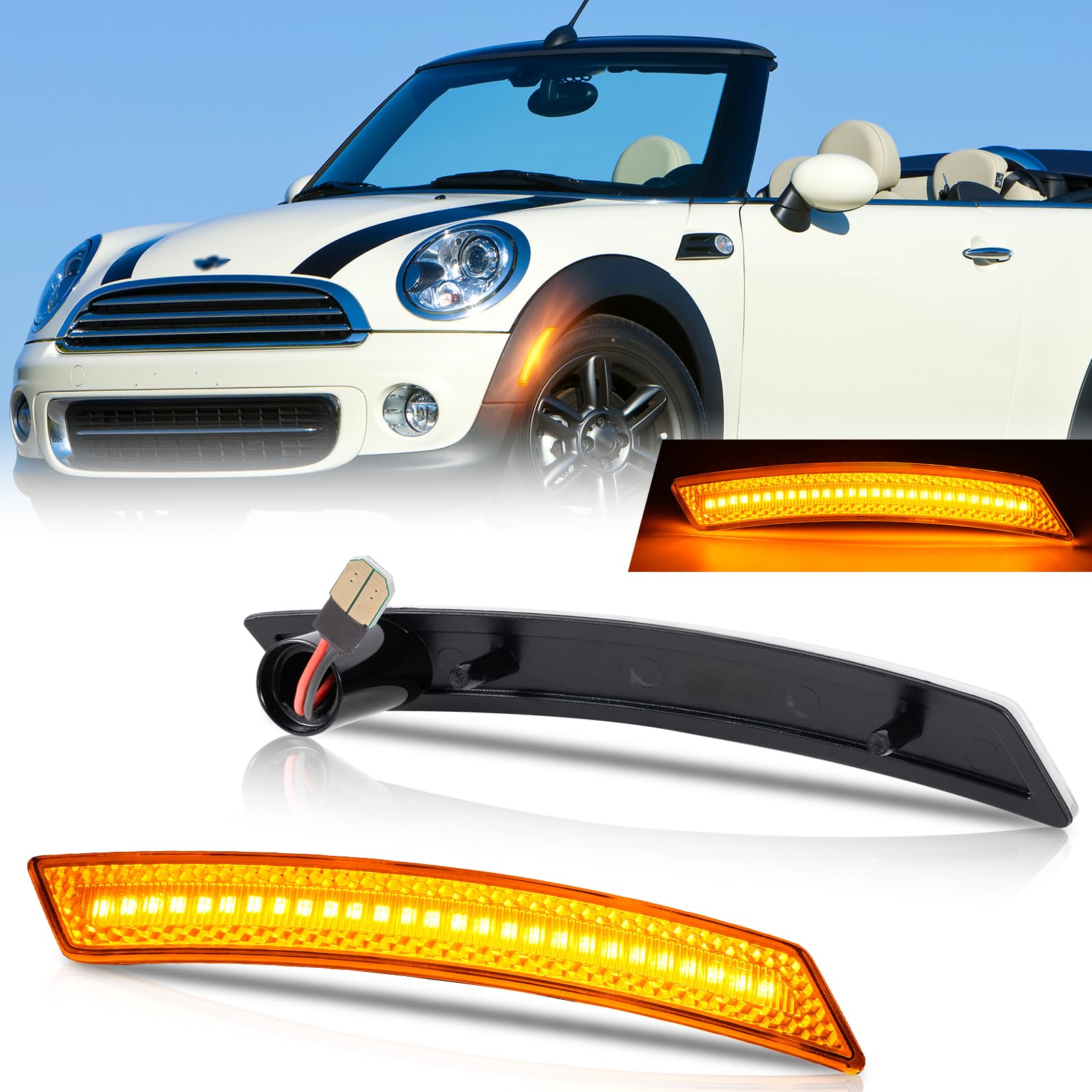 【送料無料】NEIFILES フロントサイドマーカー ミニクーパーR55 R56 R57 R58 R59 R60 R61 フロントサイドウイカーBMWmini2個セット純正交換部品 クリアレンズ