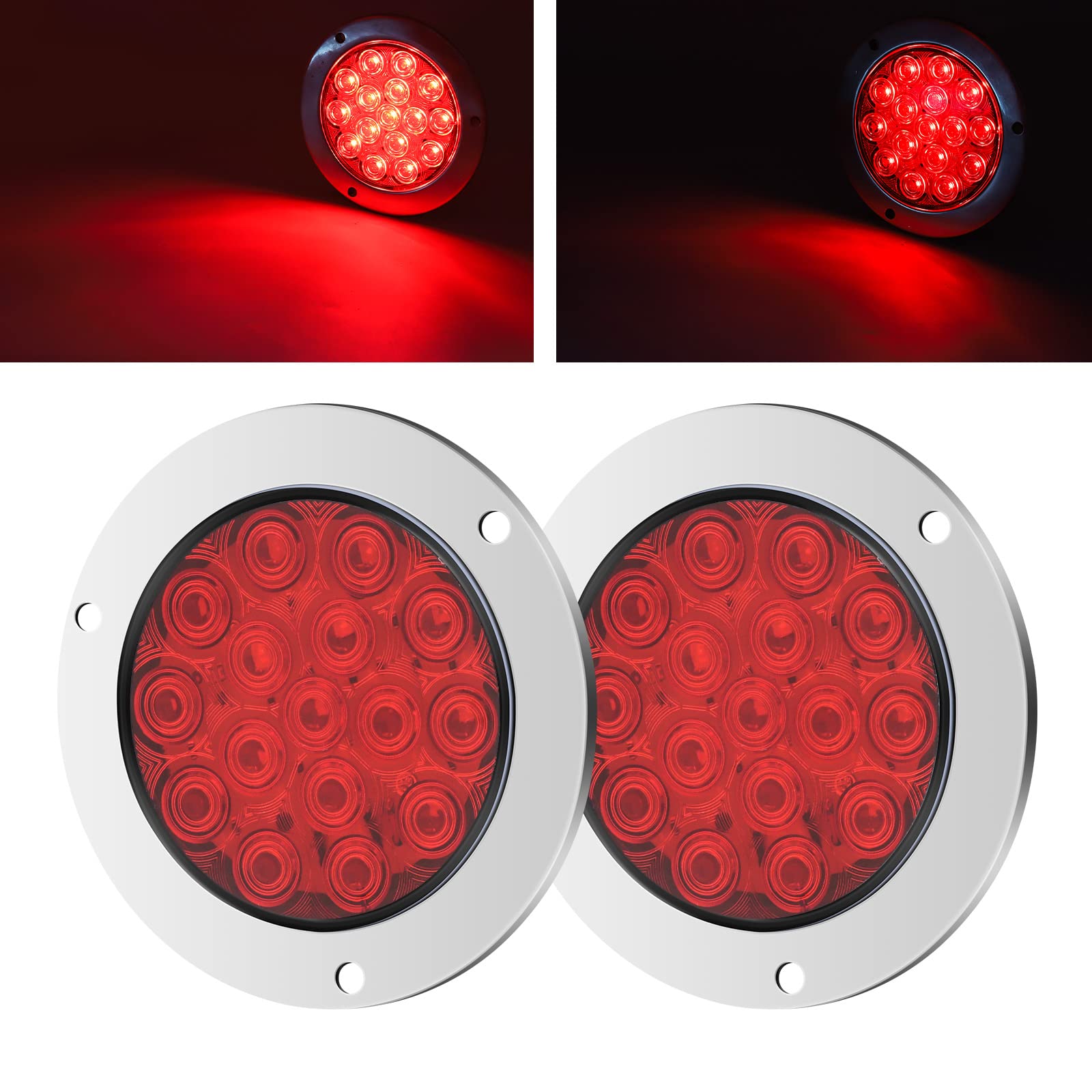 ������̵����Aoling �ȥ�å��ѥơ������LED 12V 24V �ݷ� �ꥢ�饤�� �ȥ졼�顼 �ȥ�å� �ڥȥ�ʤɤΥ��⡼�� �֥졼����Ŭ�� �� 16��LED��� �ŵ���å� �ѥ������դ���� 2�ĥ��å�