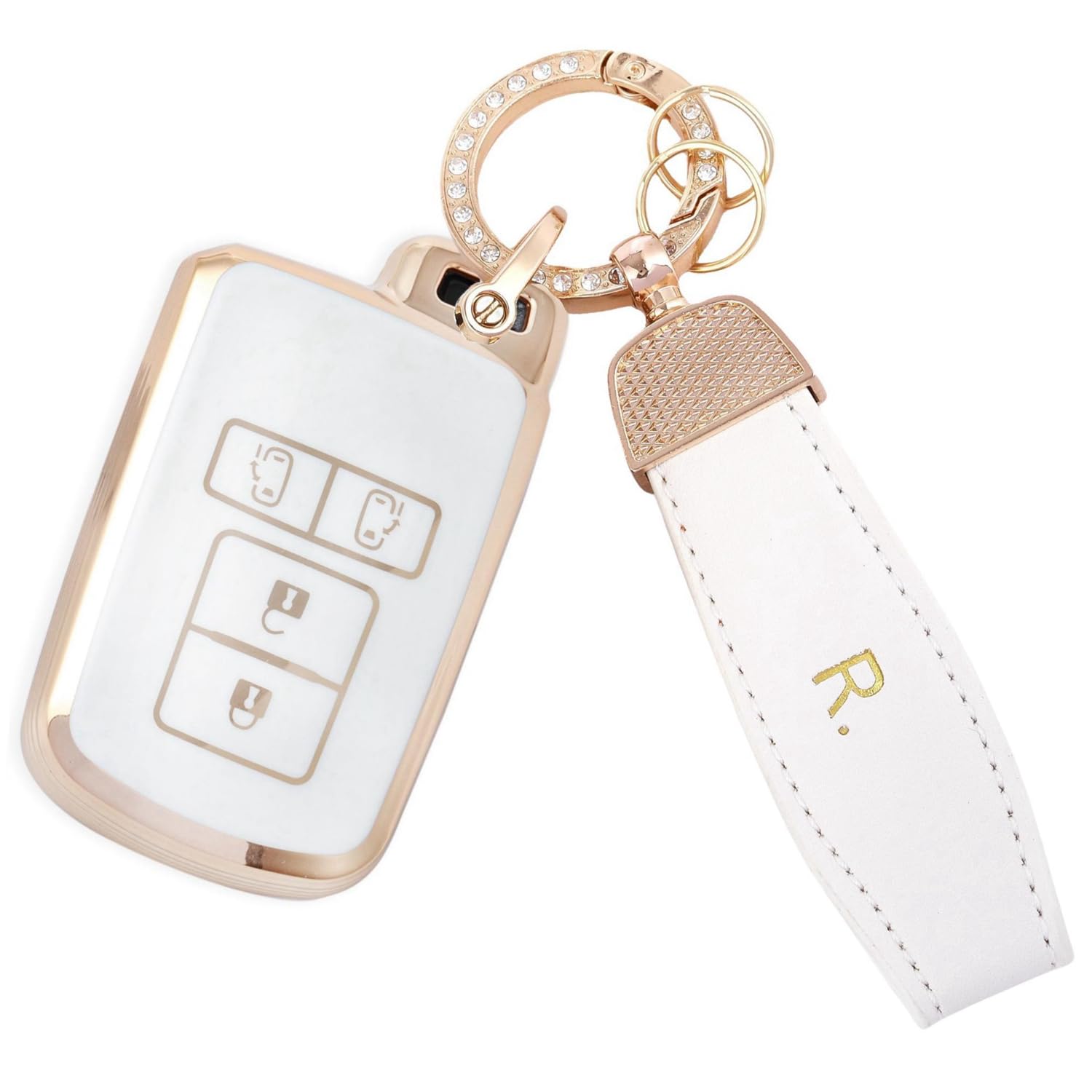 【送料無料】[YANMW] ヴォクシー 80系キーケースノア 80系キーカバー 適合トヨタアルファード ヴェルファイア 30系シエンタ スマートキーケース(ホワイト)