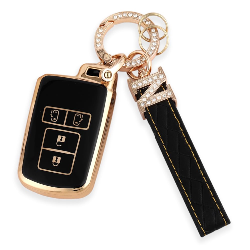 【送料無料】Nacalikeey適合トヨタノア (NOAH) 80系キーケース ヴォクシー (VOXY) 80系/ エスクァイア (Esquire) H26.10～ /新型ヴェルファイア 30系 アルファード 30系 /新型シエンタ (2015年7月～)本革キーホルダー（ブラック）