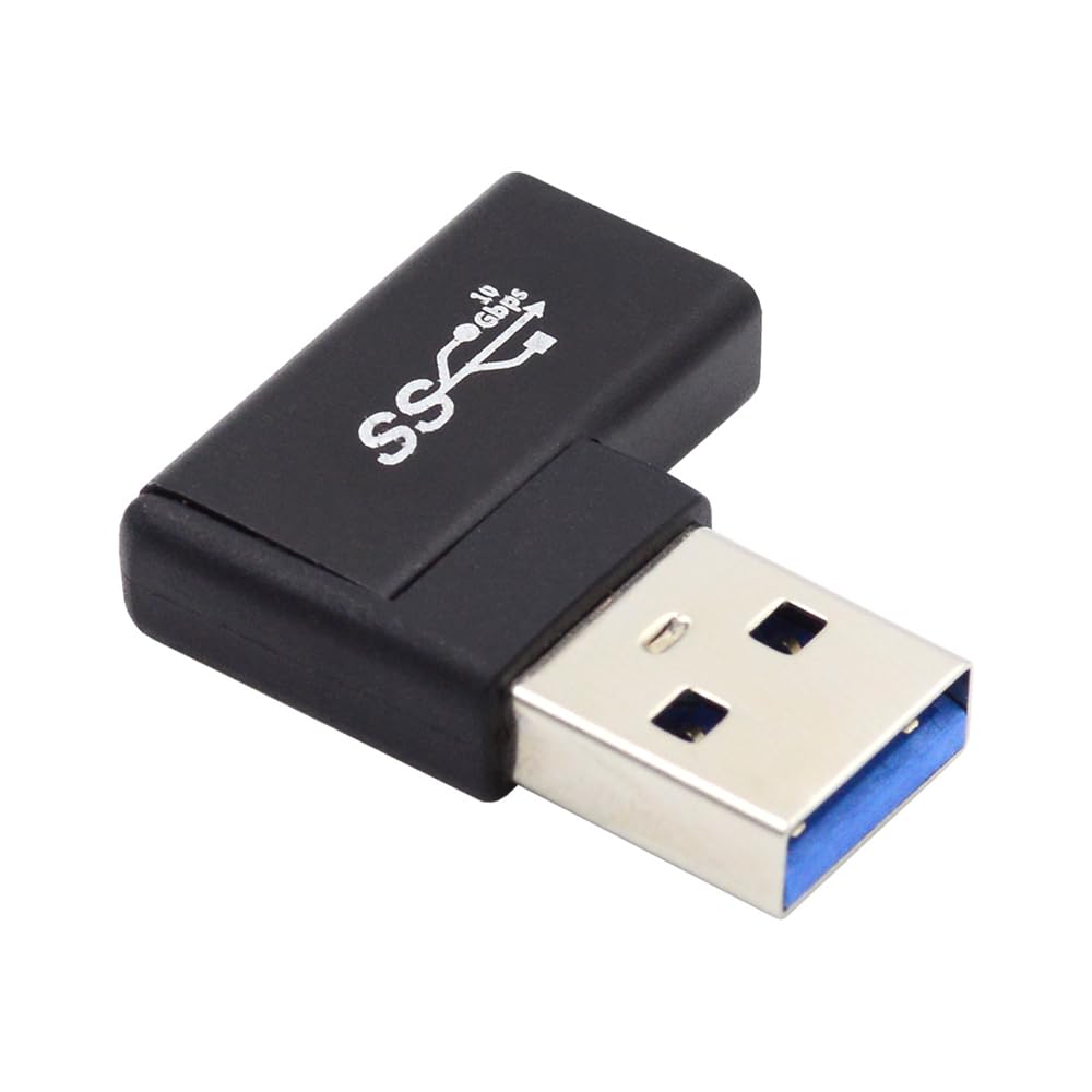 【送料無料】NFHK USB-C Type C メス - USB 3.0 A オス データアダプタ フラット 水平 90度 左角度 ノートパソコン デスクトップ