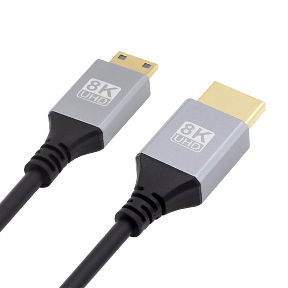【送料無料】NFHK Mini HDMI 2.1 超薄型HDTVケーブル 8K 4K ハイパースーパーフレキシブル スリムコード Type-A - Type-C カメラ HDTV 50CM用