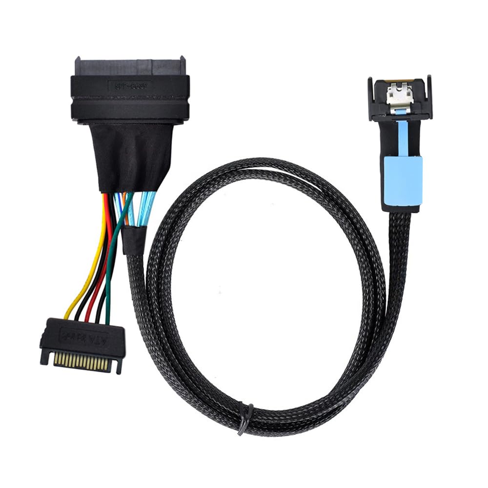 【送料無料】NFHK MCIO 4X Mini Cool Edge IO to U.2 SFF-8639 NVME PCIe PCI-Express ケーブル メインボードSSD用, NF-SF-081