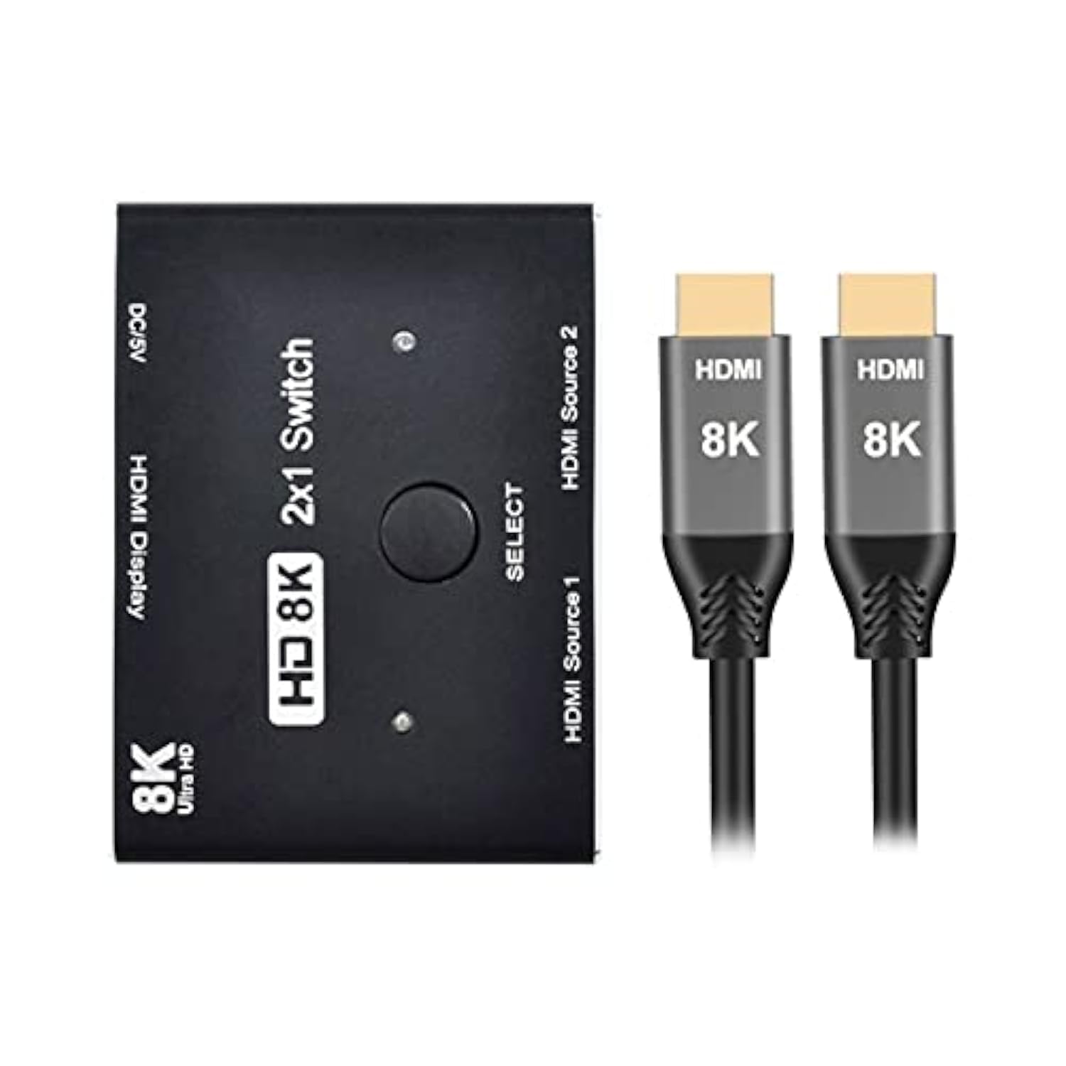 商品情報商品の説明8K@60hz HDMI-互換 2.1スイッチ 2イン1アウトハブ HDCP SST 拡張 4K@60hz HDMI 8Kスイッチャーにより、2つのHDMIソースを1つのHDMIディスプレイに接続できます。 重要な注意:2つのディスプレイは同時に表示されません。 8K@60Hz、4K@120Hz、1080P@240Hzの解像度をサポート。転送速度は最大48Gbpsで、以前のHDMI規格との下位互換性を提供します。 視覚効果を楽しむには、標準のHDMI 2.1ケーブルを接続する必要があります。 プラグアンドプレイ: 外部5V USB電源が必要です。ボタンを押すだけで1秒以内に信号を交換し、インジケーターライトが動作状態を表示します。 パッケージにはスイッチ1つと8KHDMIケーブル3本 (100cm)。主な仕様 8K@60hz HDMI-互換 2.1スイッチ 2イン1アウトハブ HDCP SST 拡張 4K@60hzbrHDMI 8Kスイッチャーを使用すると、2つのHDMIソースを1つのHDMIディスプレイに接続できます。重要事項: 2つのディスプレイは同時に表示されません。8K@60Hz、4K@120Hz、1080P@240Hzの解像度をサポート。転送速度は最大48Gbpsで、以前のHDMI規格との下位互換性を提供します。視覚効果を楽しむには、標準のHDMI 2.1ケーブルを接続する必要があります。プラグアンドプレイ: 外部5V USB電源が必要です。ボタンを押すだけで1秒以内に信号を交換し、インジケーターライトが動作状態を表示します。 パッケージにはスイッチ1つと8KHDMIケーブル3本 (100cm)。