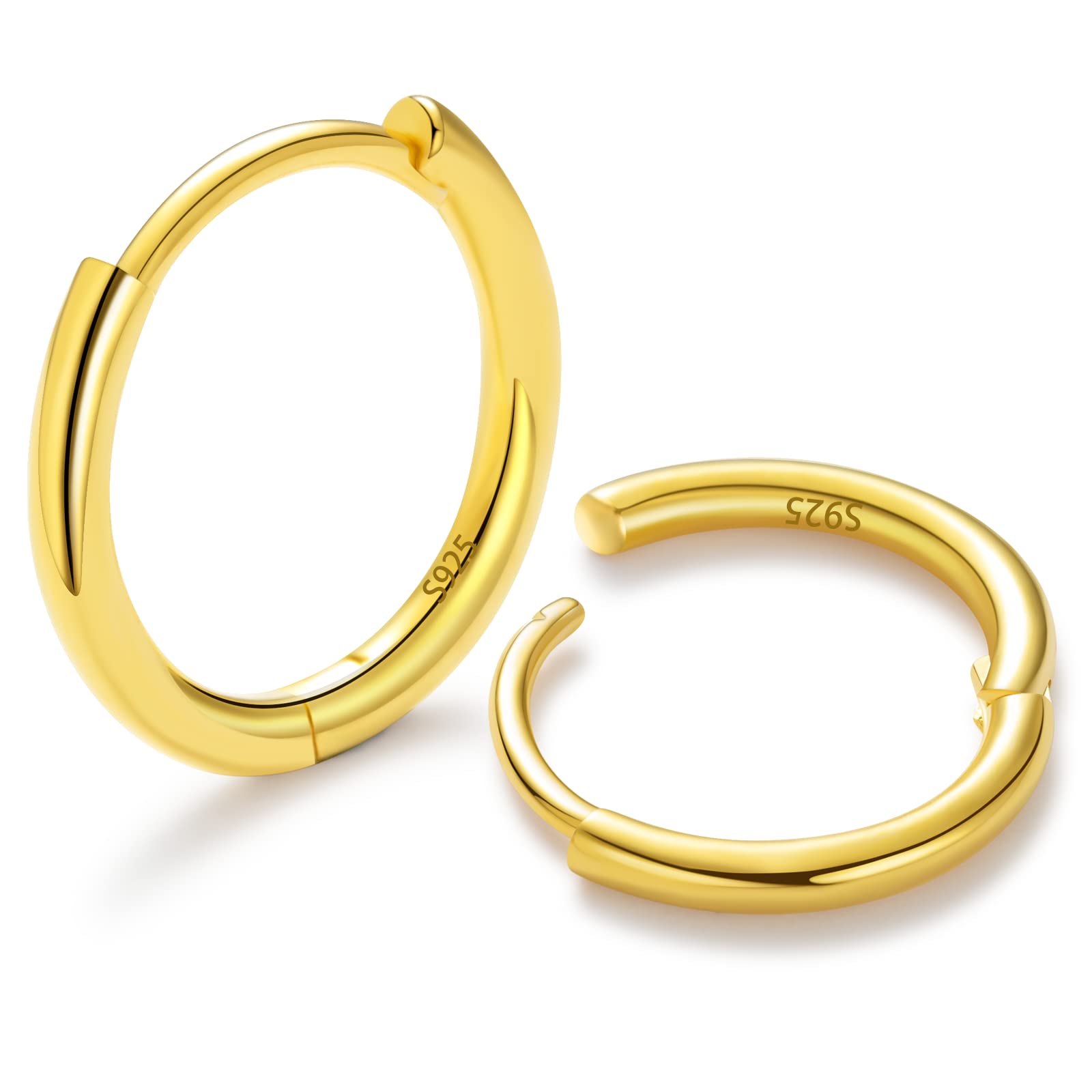 【送料無料】Senteria フープピアス リング メンズ レディース シルバー925 金属アレルギー対応 両耳用 人気 シンプル イヤリング セット (内径1...