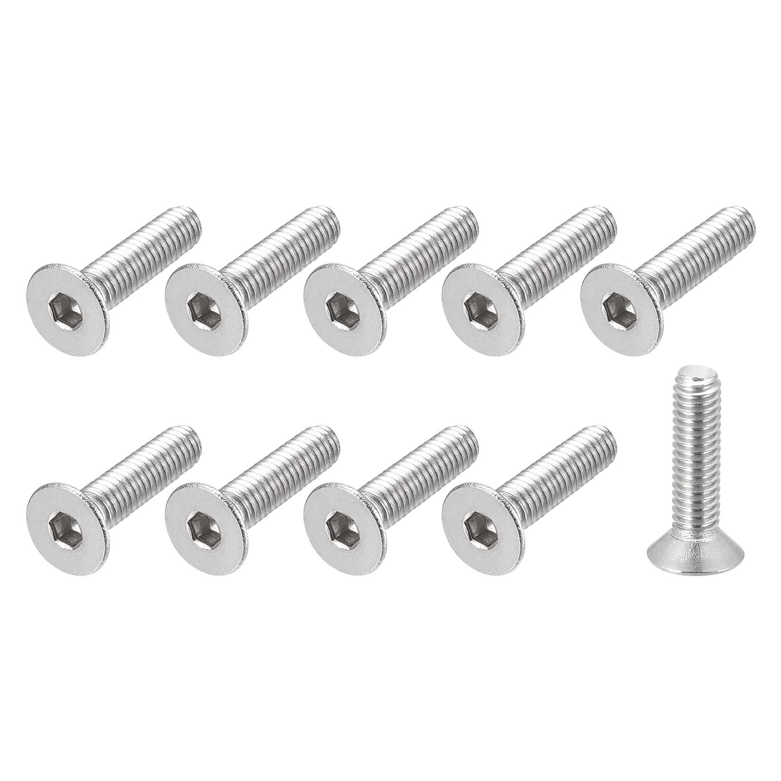 【送料無料】METALLIXITY フラットヘッド皿機械ネジ M4 x 16 mm 30個 304ステンレス鋼 ソケットヘッド..