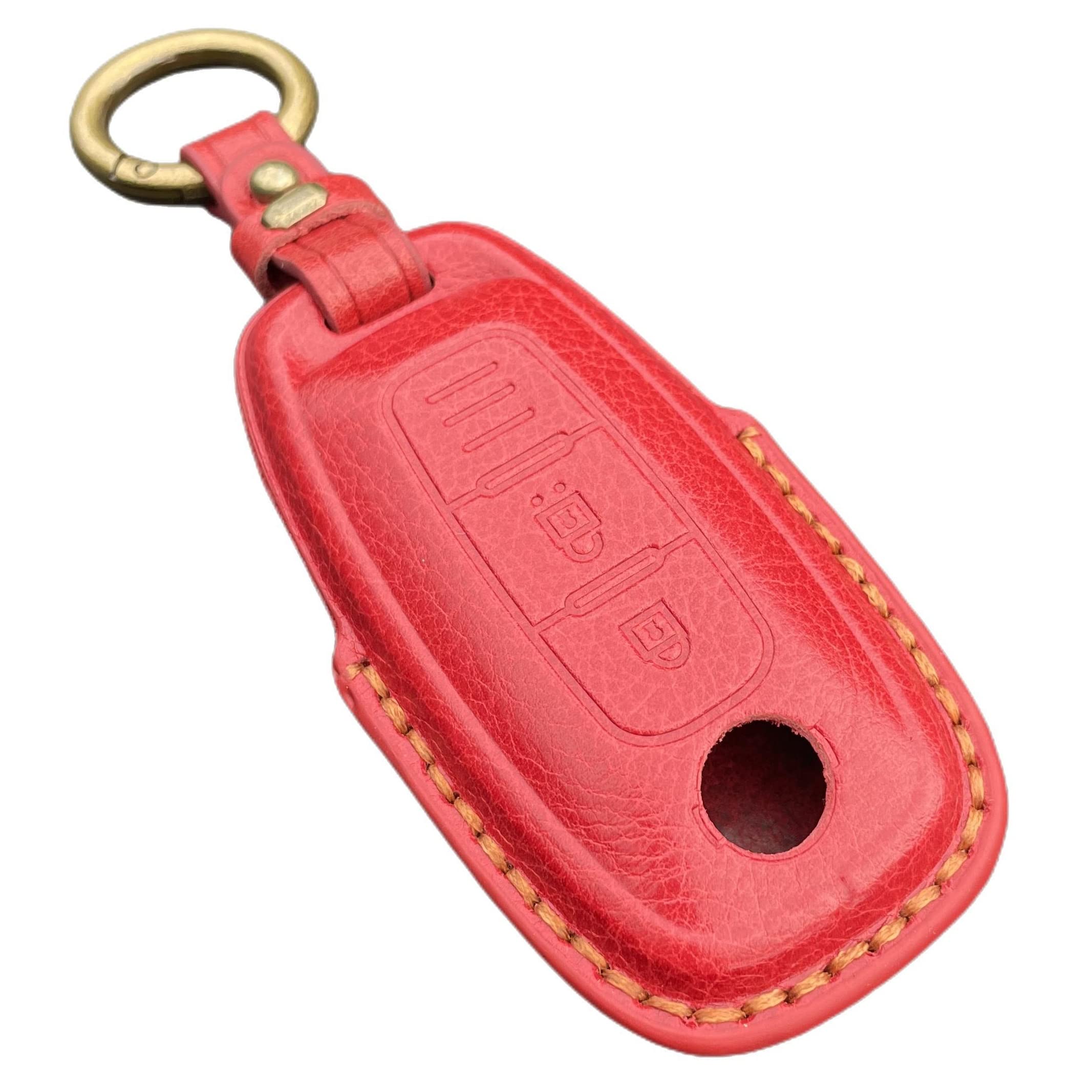 【送料無料】[YANMW] サクラキーケース適合日産アリア キーカバー新型 エクストレイルスマートキーケース 本革(レッド)