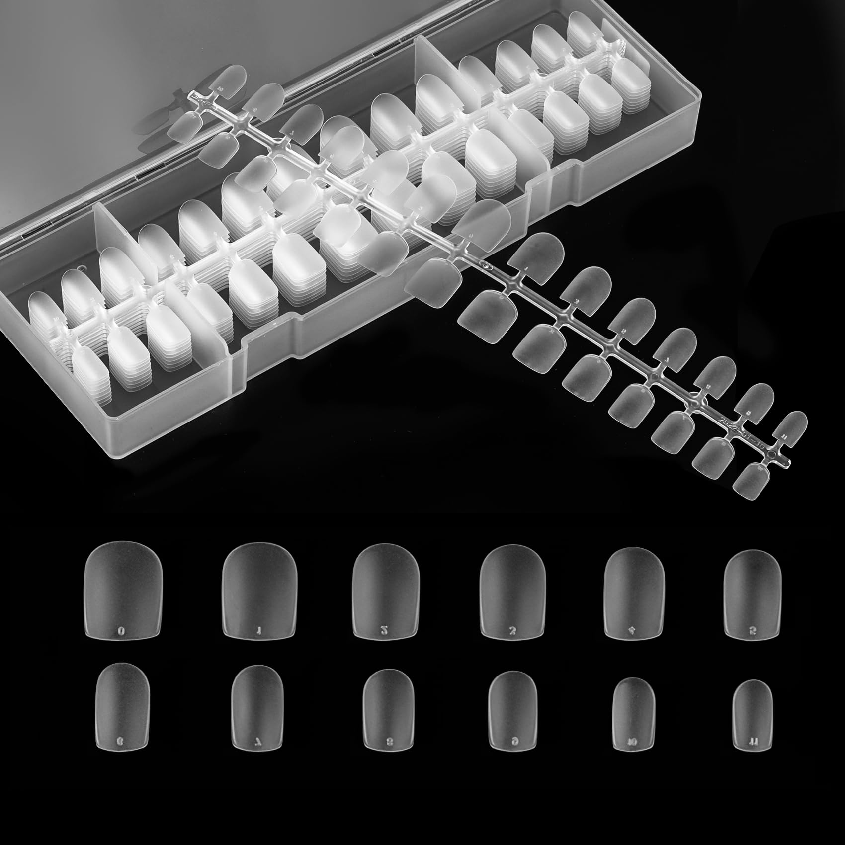 【送料無料】Annhua クリア ネイルチップ スクエア ショート 280枚 ジェルネイル 透明ネイルチップ つけ爪 偽の爪 超薄 艶消 ネイル用品 練習用 自然なフィット感 収納ケース付き