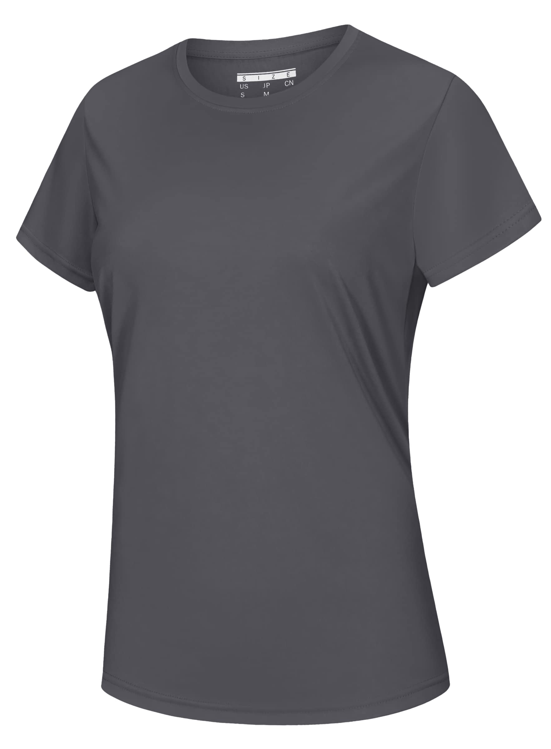 【送料無料】[KEFITEVD] ジムtシャツ レディース ストレッチ スポーツtシャツ 半袖 フィットネス トレッキング カジュアル アクティブシャツ アウトドア ダークグレー XL