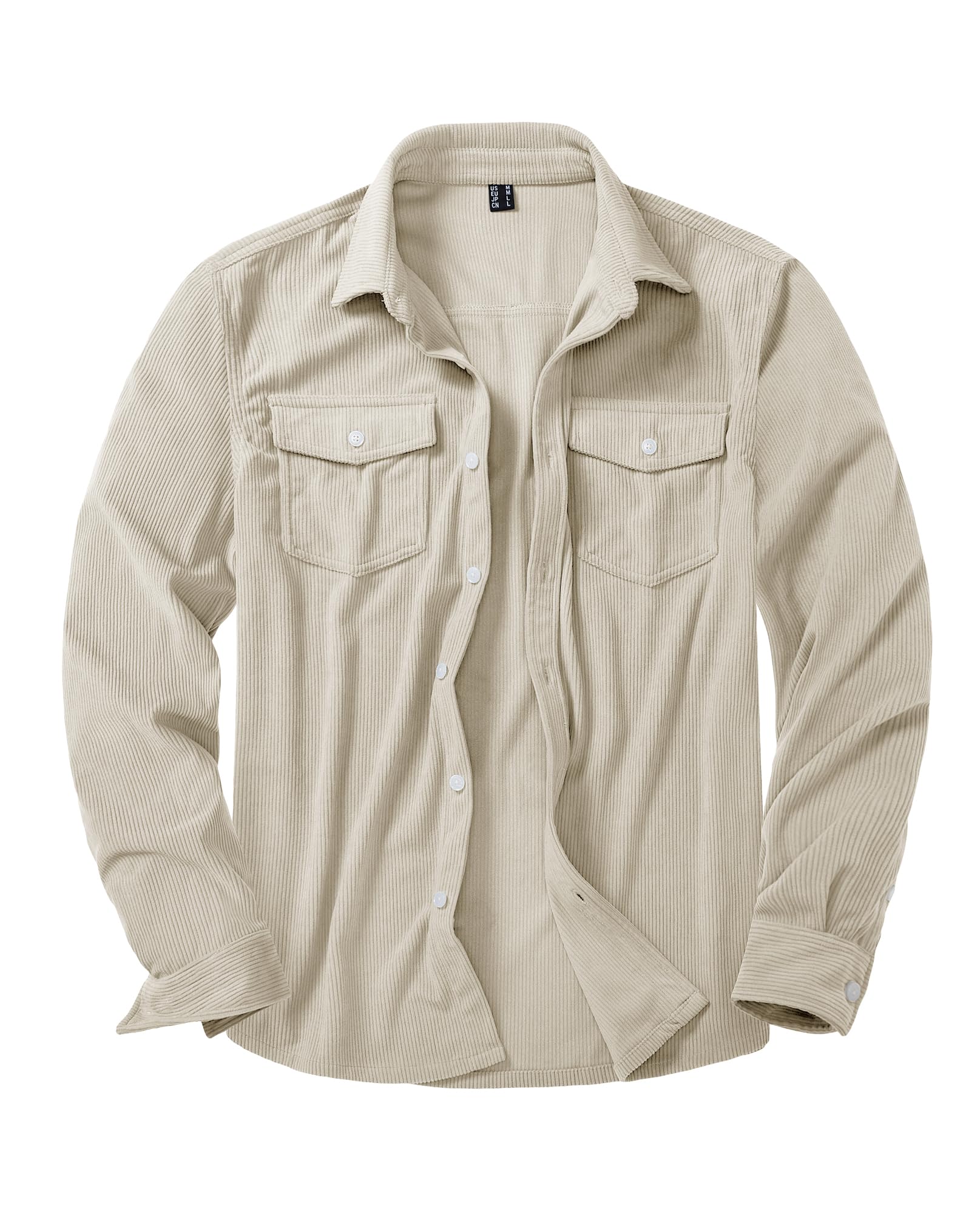 【送料無料】[KEFITEVD] カジュアルシャツ メンズ コールテン トップス 無地 コーデュロイジャケット ..