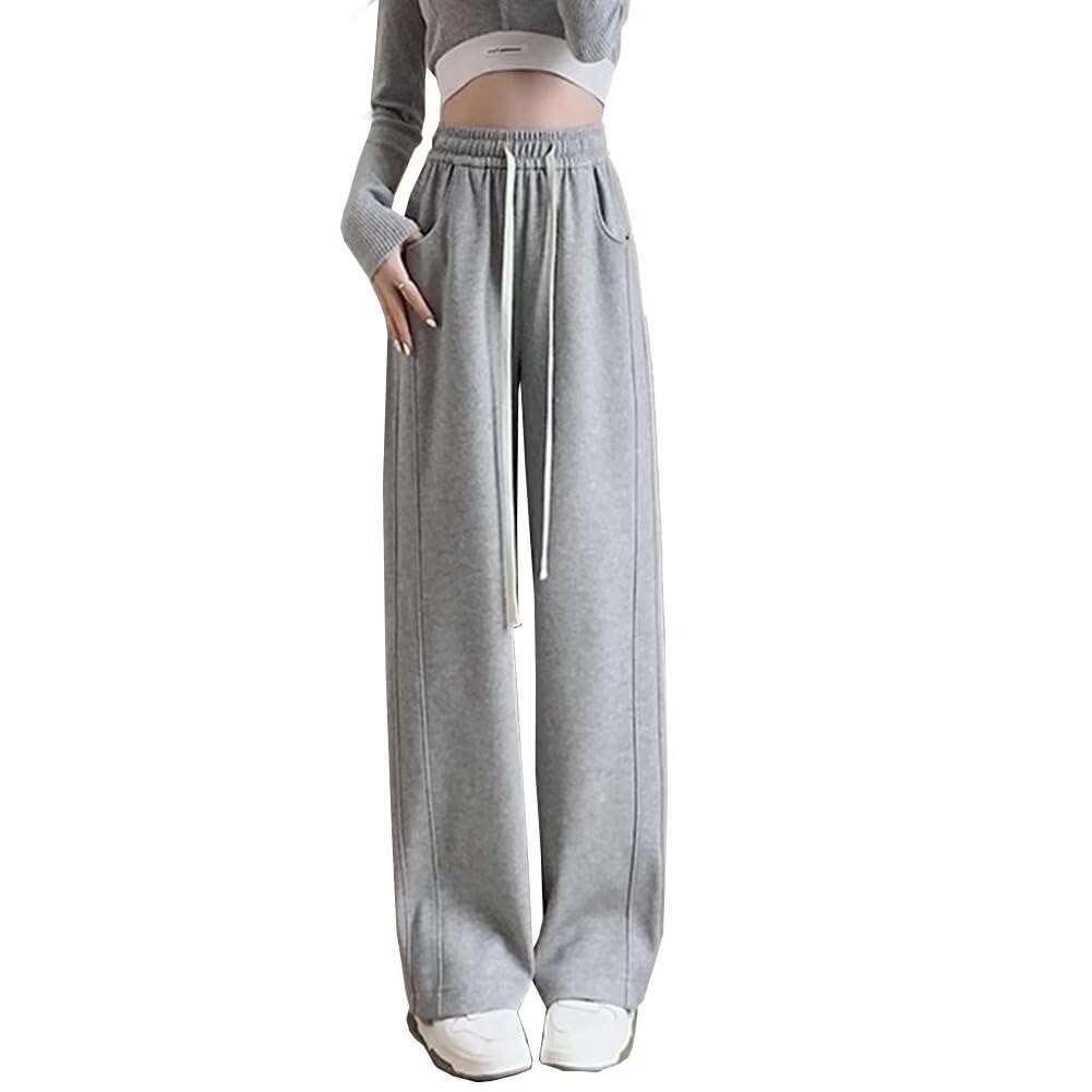 【送料無料】[Sillictor] ワイドパンツ レディース スウェット ロング パンツ スラックス ズボン ガチョウパンツ 人気 カジュアル イージーパンツ 春 夏 秋 yc181lgr-2XL(4)