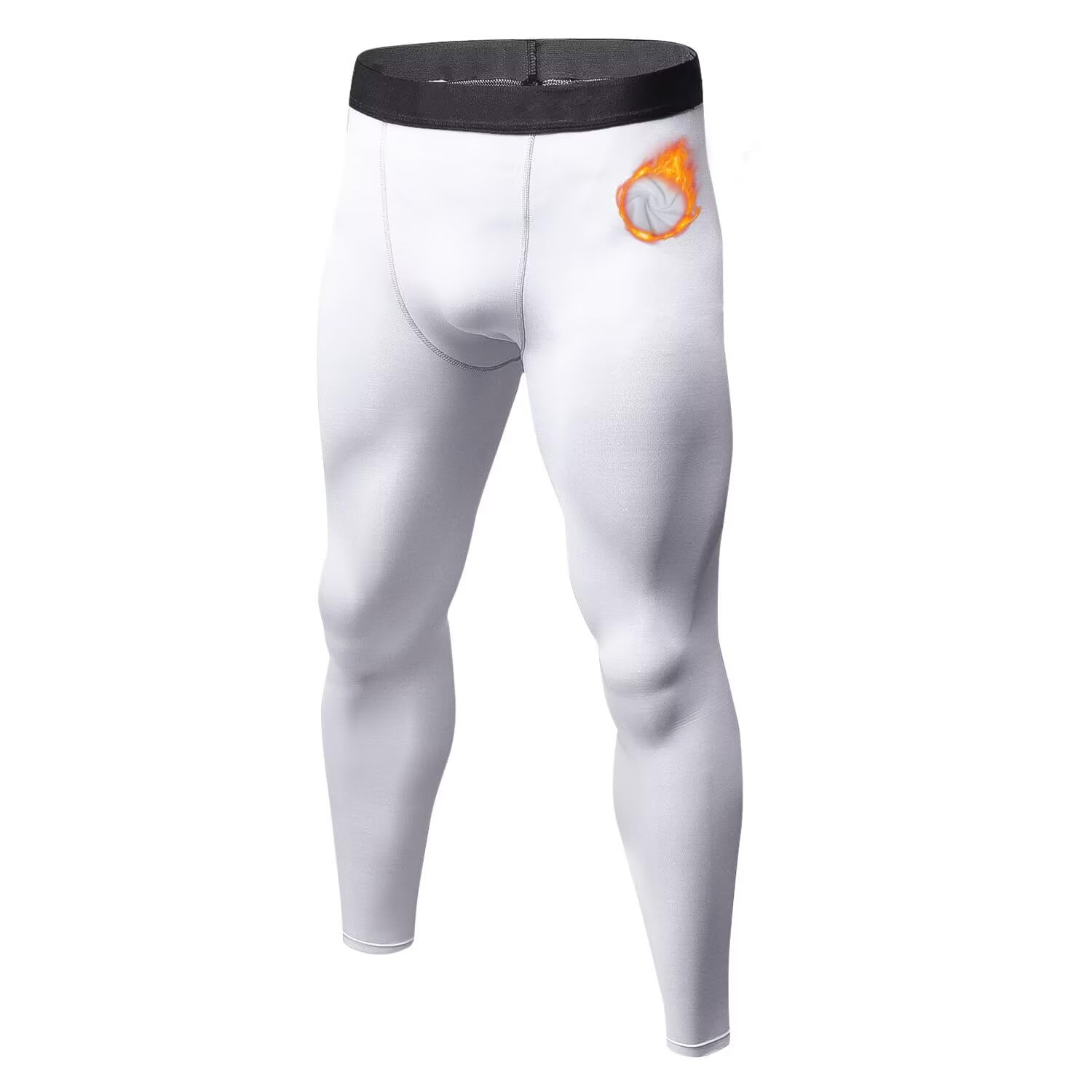 【送料無料】[Sillictor] スポーツタイツ メンズ 裏起毛 コンプレッション レギンス 男 スポーツ インナー スパッツ[防寒保温 + 通気速乾] アンダーウェア 野球 サッカー スキー トレーニングウェア 冬用 yc1022ホワイト M