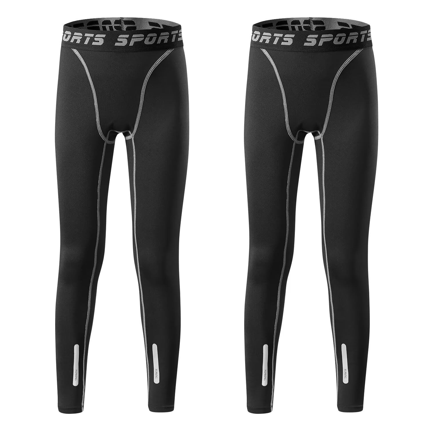 【送料無料】[Sillictor] スポーツタイツ キッズ パワーストレッチ ロング アンダーウェア コンプレッション タイツ [UVカット + 吸汗速乾] 3339*2blkgr-160