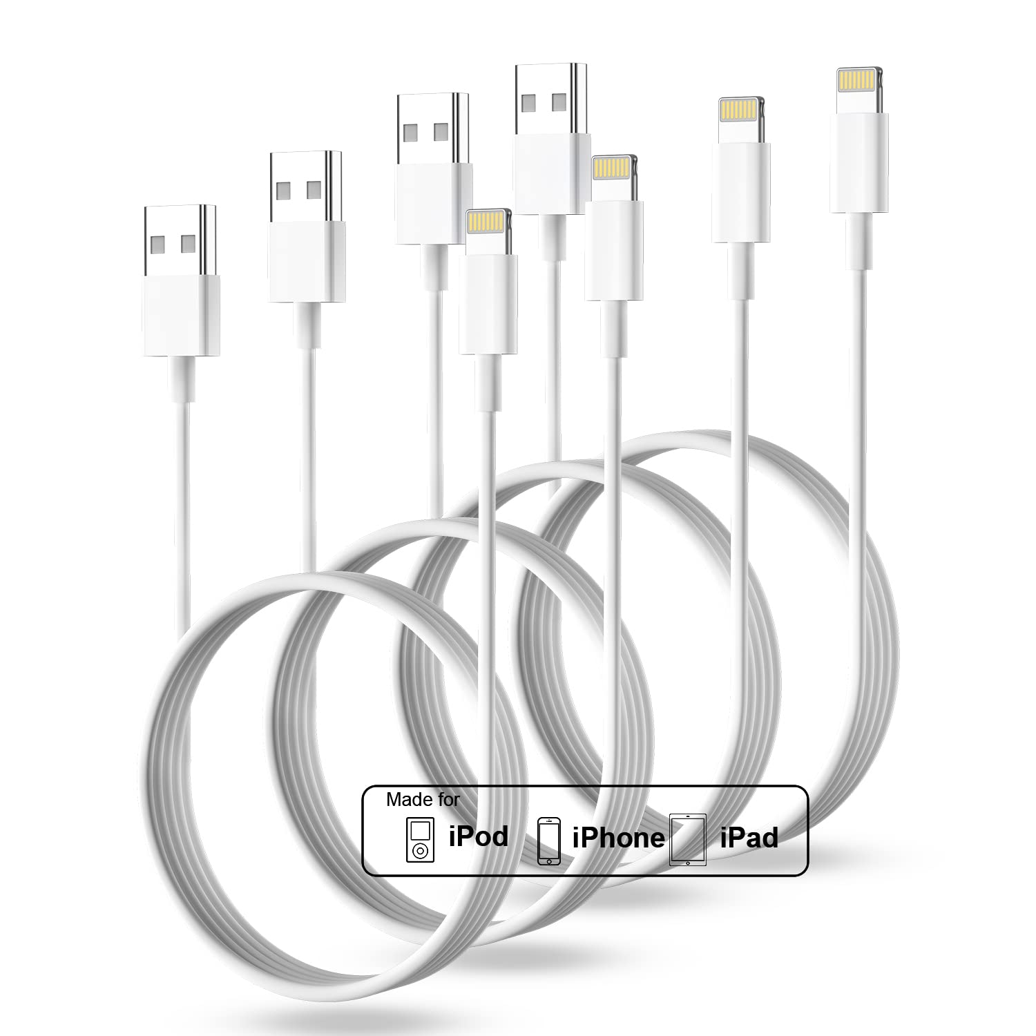 ������̵����BSTOEM ���� iphone ���ť����֥��2025����MFiǧ���ʡ� 1m*4�� �饤�ȥ˥󥰥����֥� usb to lightning������...