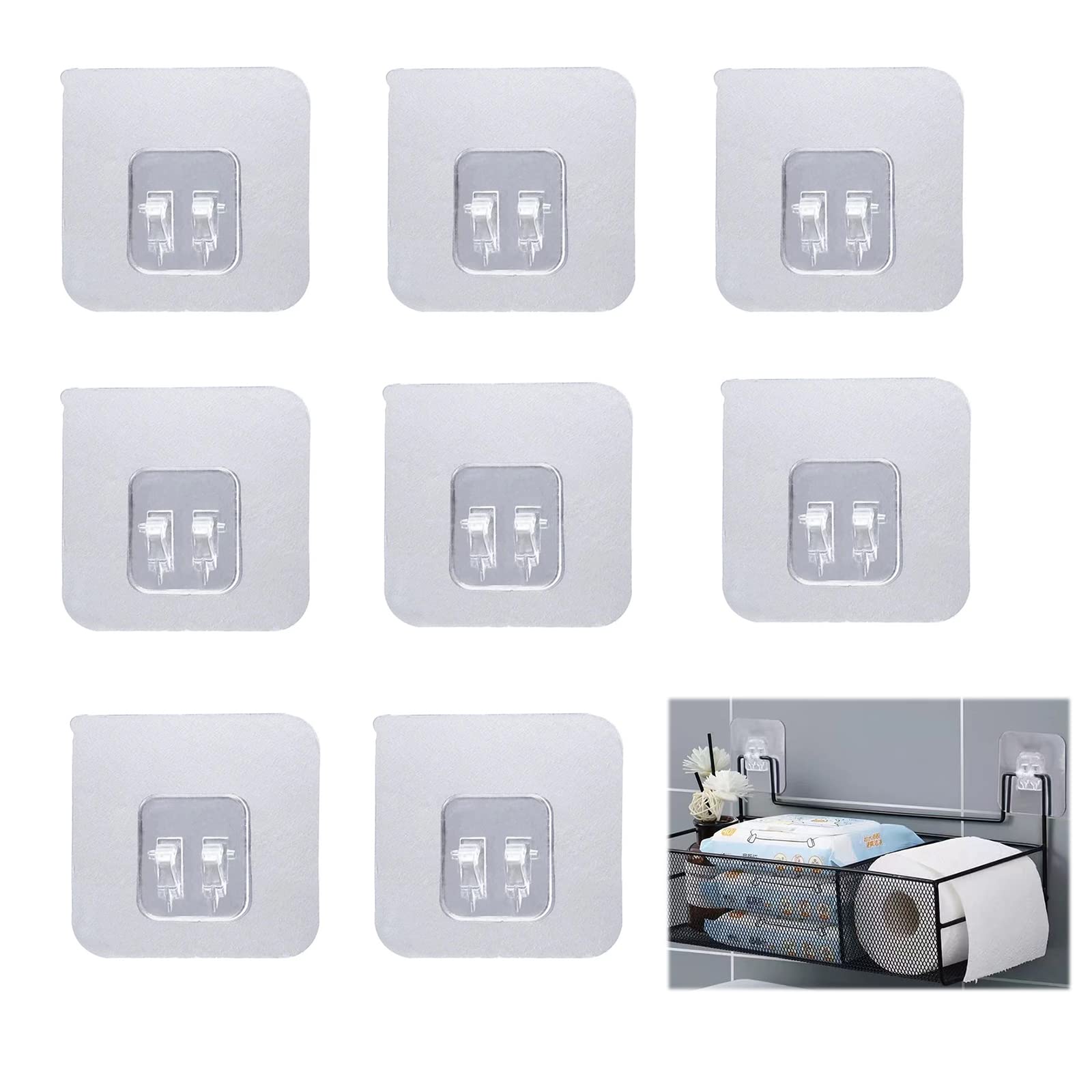 【送料無料】nalaina 浴室ラックテープ 壁掛けラック用テープ （8枚セット） 強力粘着テープ 歯ブラシ..