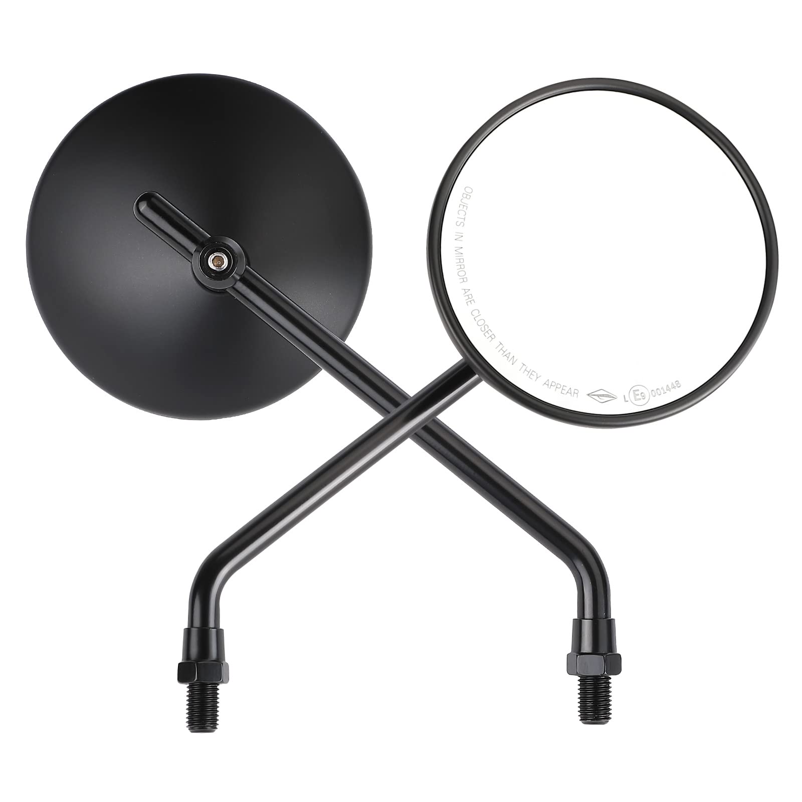 【送料無料】KEMIMOTO バイクミラー 10mm 左右セット オフロードミラー 円形 丸型 可動式ミラー オート..