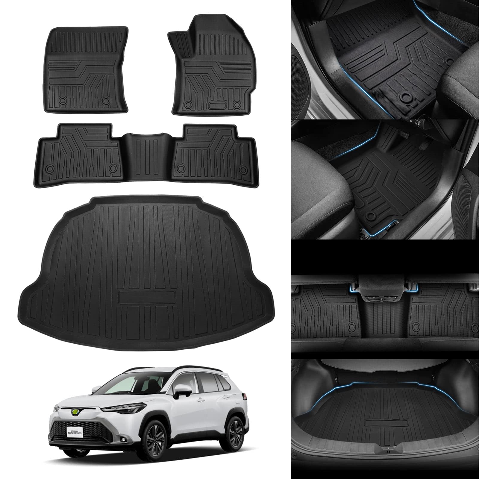 【送料無料】Jiooy トヨタ 新型カローラクロス 10系 フロアマット+ラゲッジマット 4点セット COROLA CR..