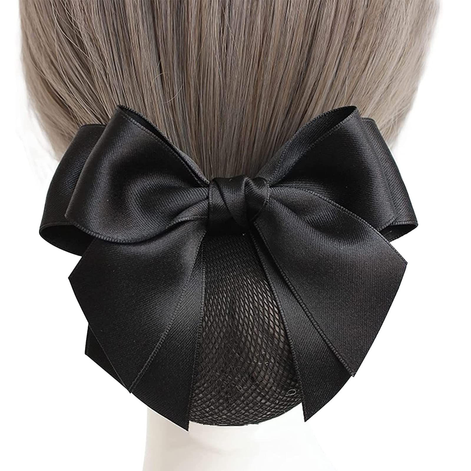 【送料無料】ALLMIRA シニヨン ネット バレッタ ネット付き おだんご ネット ヘアネット リボン お団子..