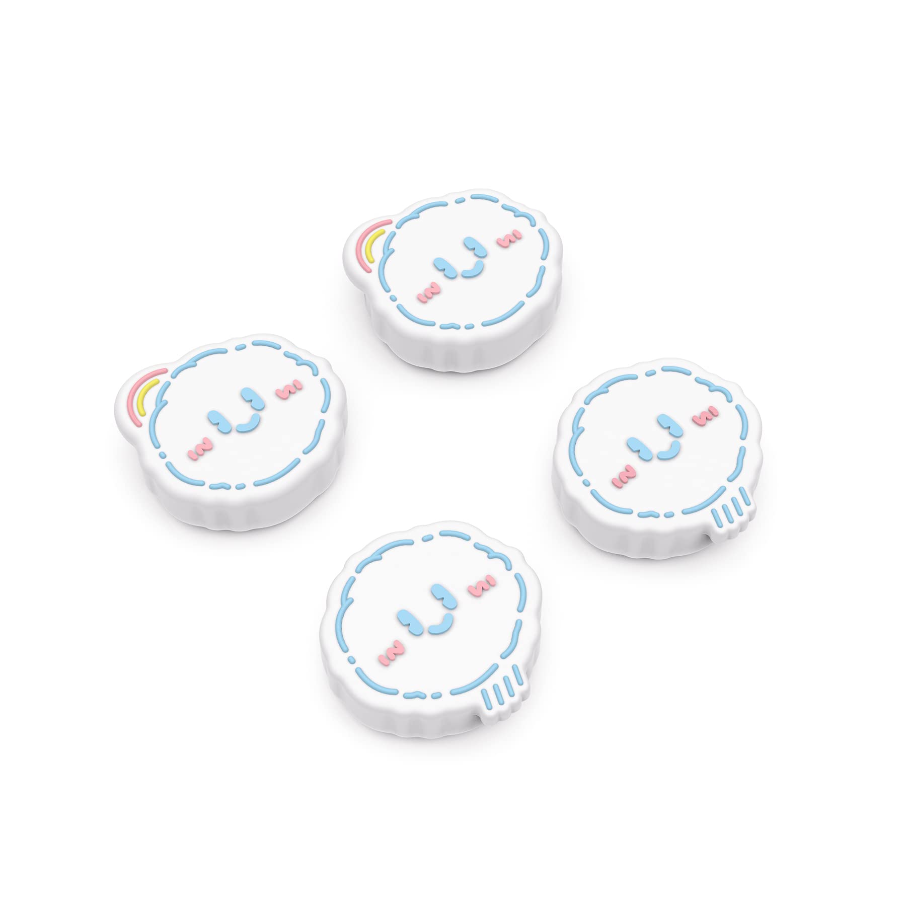 【送料無料】PlayVital ps5とps4コントローラーに対応用可愛いサムグリップキャップ、XboxシリーズX/Sコントローラーに対応用シリコンアナログスティックキャップカバー、Switch Proコントローラーに対応用サムスティックキャップ【レインボークラウド＆レイニークラウド