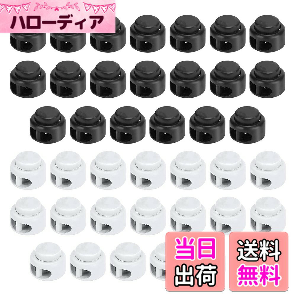 【送料無料】RICISUNG 補修用 DIY アクセサリー パーツ 【40個入り】 帽子 スポーツウェアなどの紐に 交換 二つ穴コードロックストッパー コードストッパー エンド スプリング プラスチックスプリングストッパー 紐止め 靴
