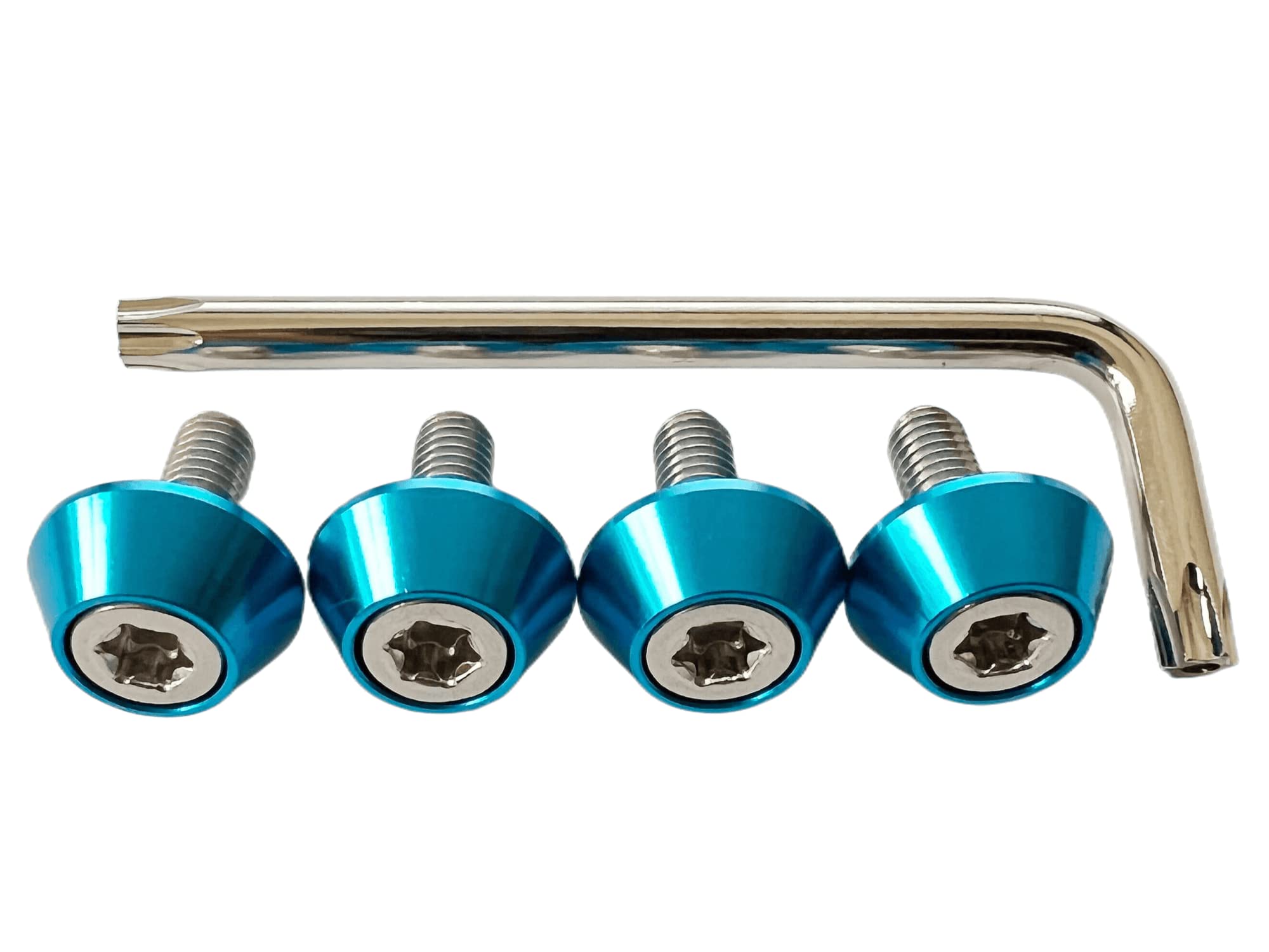 【送料無料】Kuroobaa 車用 ナンバープレートボルト ナンバーフレーム 防犯 盗難防止ネジ M6 (スカイブ..