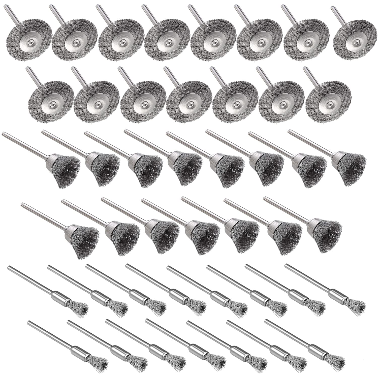 【送料無料】KIMLONTON 45個セット ステンレス鋼ワイヤーブラシ 研磨ブラシ ルーター ブラ ...
