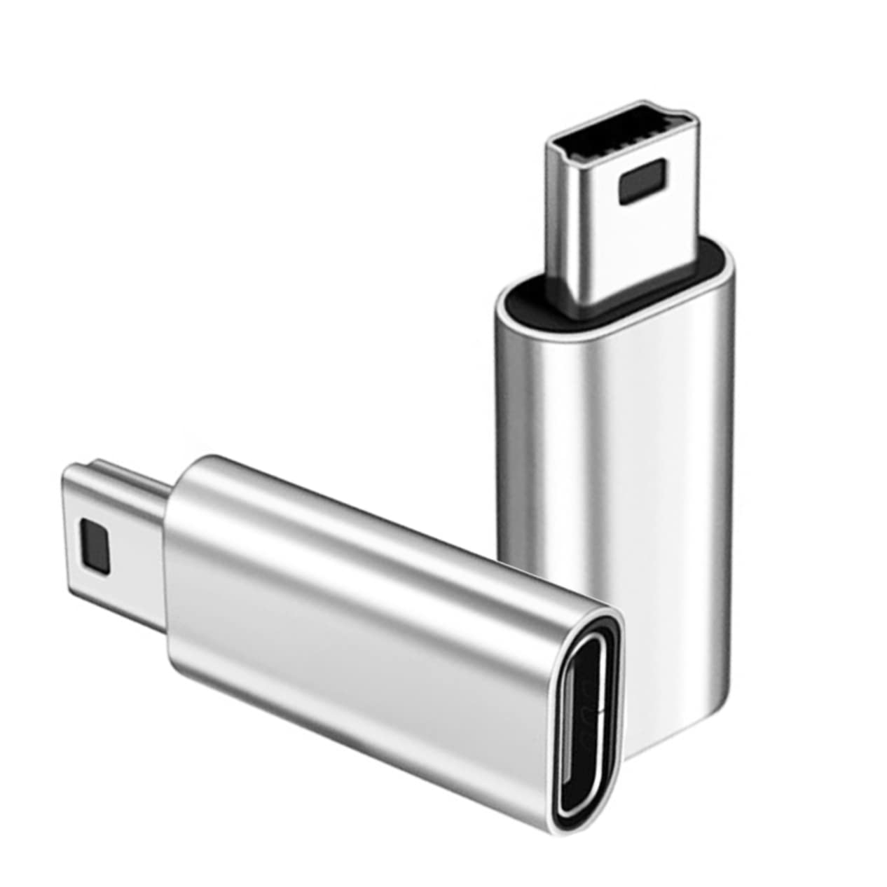 【送料無料】USB C- Mini USB 変換アダプター 2個、SKZIRI USB C メス- Mini USB オス アダプター Type-C to mini変換アダプター (銀)