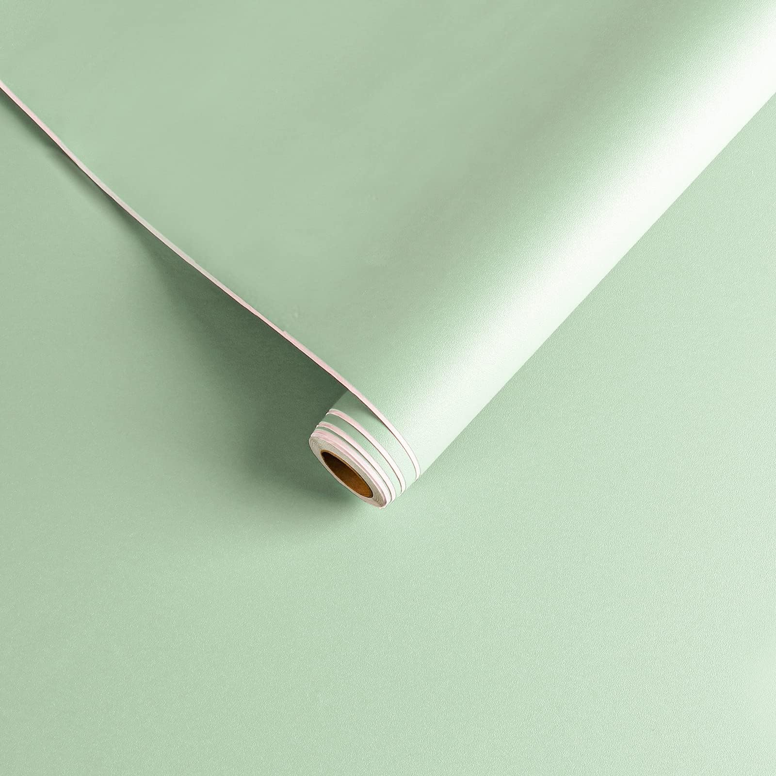 【送料無料】VEELIKE 壁紙シール リメイクシート ミントグリーン のり付き 無地 つや消し 厚手 緑 カッ..