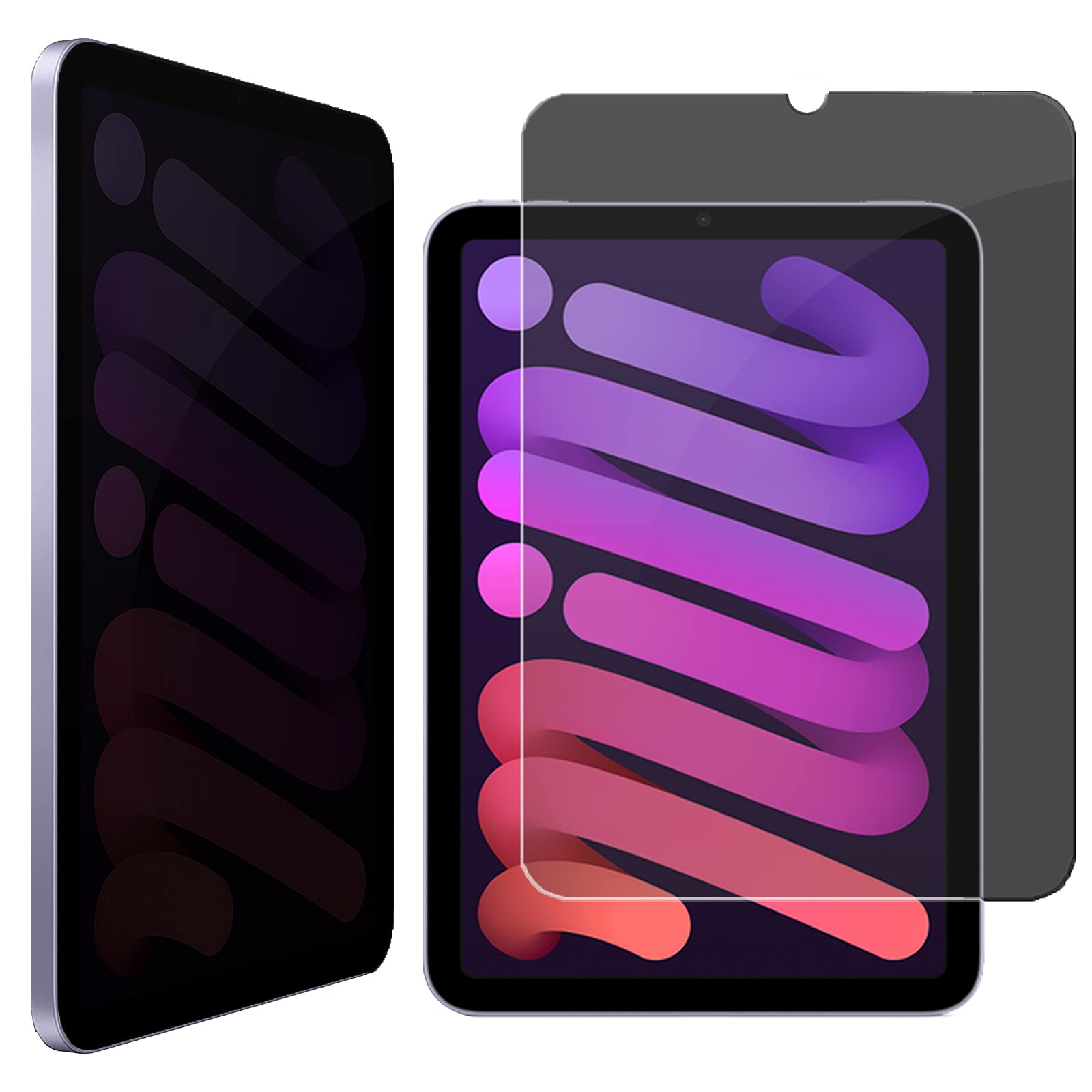 【送料無料】Miimall【覗き見防止】Apple iPad Mini 6 覗き見防止フィルム アップル アイパッド ミニ 6 第六世代 強化ガラスフイルム 気泡防止 9H硬度 高い透過率 保護フイルム 指紋防止 貼りやすい iPad Mini 6 スマホガラスフィルム