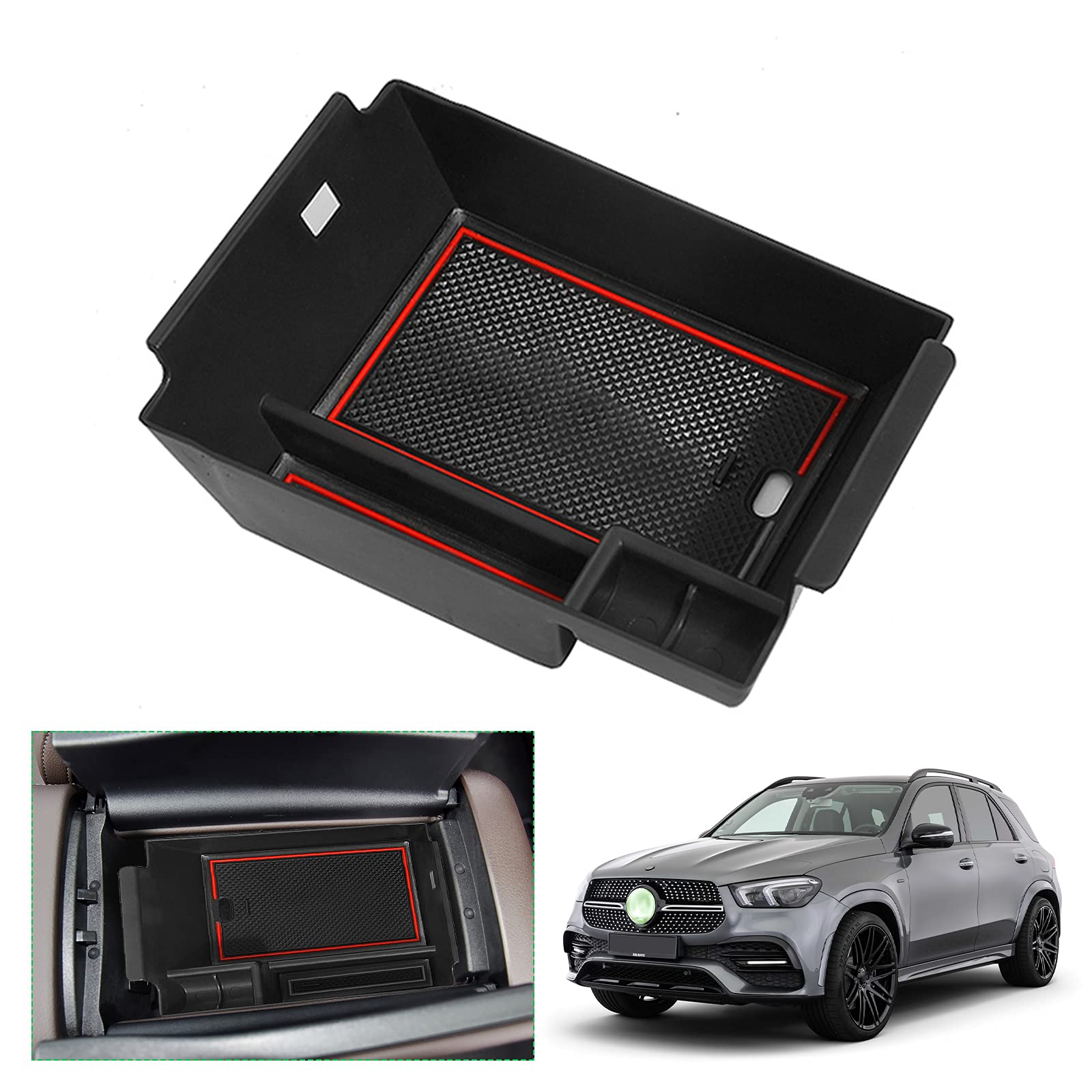 【送料無料】【GAFAT】メルセデス ベンツ Benz GLEクラス 2代目 W167型 2020年〜現行 SUV 専用 車用収納ボックス 外付コンソールボックス 内装パーツ センターコンソールボックス アームレストボックス ドレスアップ ABS材質製 収納ボックス 小物入れ 滑り止め