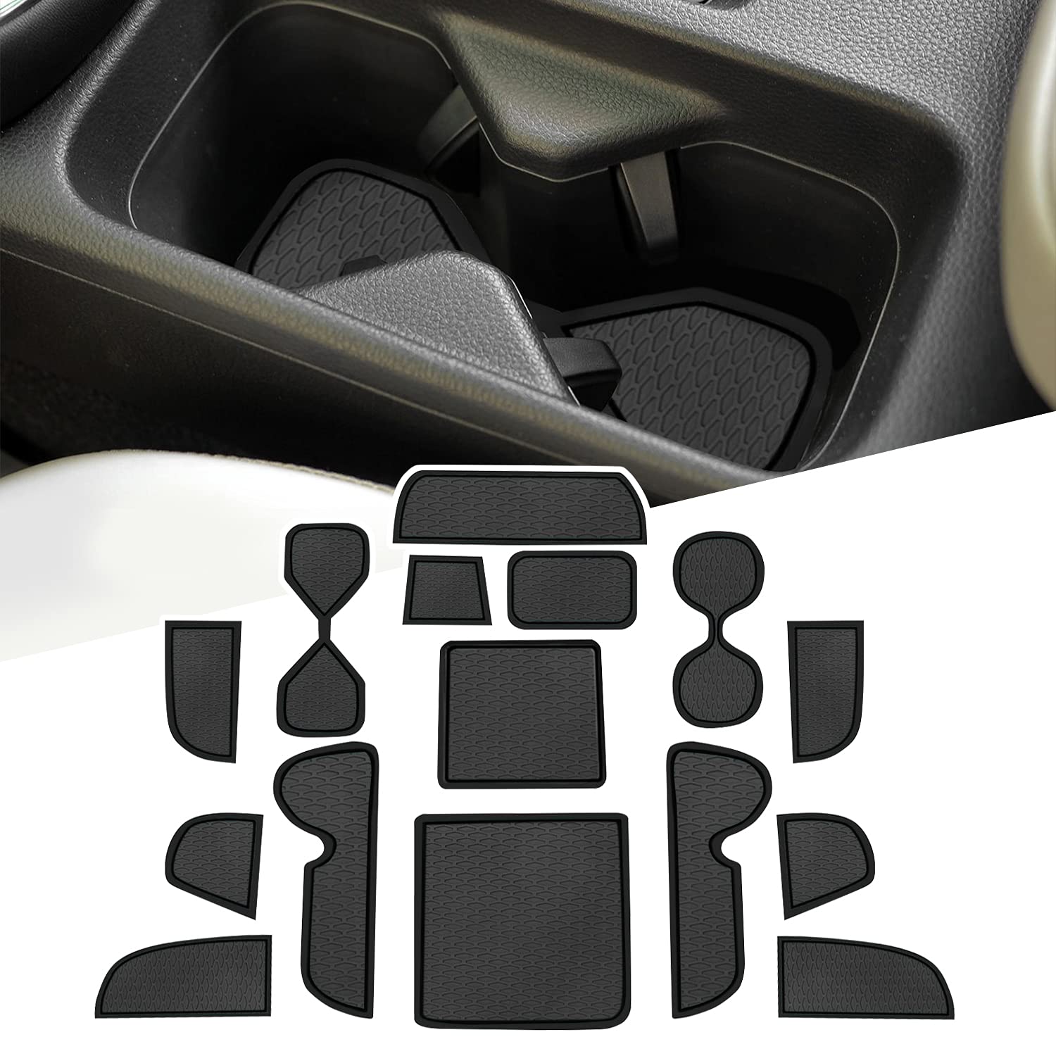 【送料無料】【LFOTPP】 2021 新型 ホンダ ヴェゼル 2代目 rv系 専用 インテリアラバーマット コンソールマット ドアポケットマット 内装パーツ ノンスリップマット ドレスアップパーツ アクセサリー 車種専用設計 （ブラック）