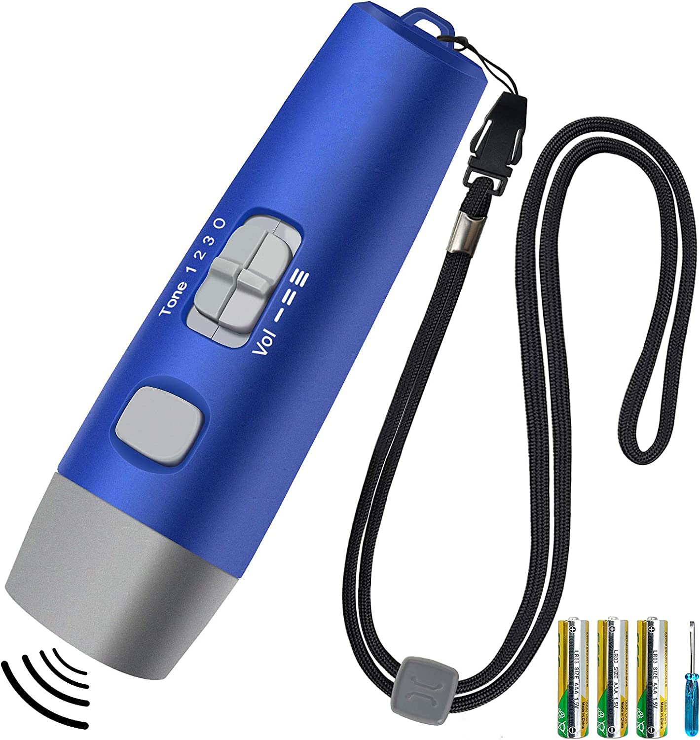 【送料無料】RICHJOLY 電子ホイッスル 電子笛 3段階 3種類ホイッスル 大音量 130db サッカ バスケットボール スポーツ 審判 団体競技 アウトドア 防災 防犯 登山 害獣 対策 3本AAA電池付き ブルー