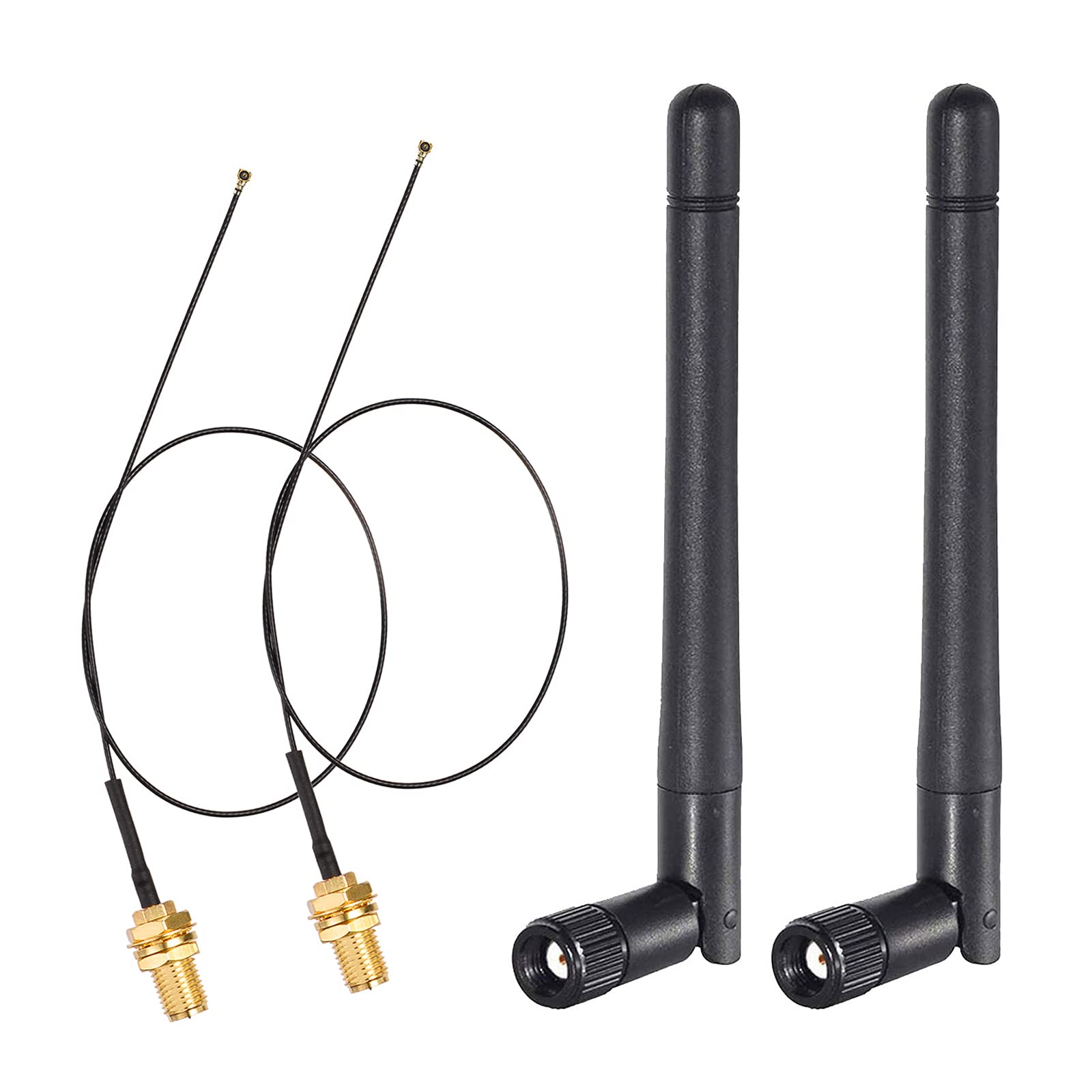 【送料無料】BINGFU M.2WiFiアンテナ2.4GHz5GHz 5.8GHz 3dBi MIMO RP-SMAオス（2パック）+ M.2 NGFFInt..