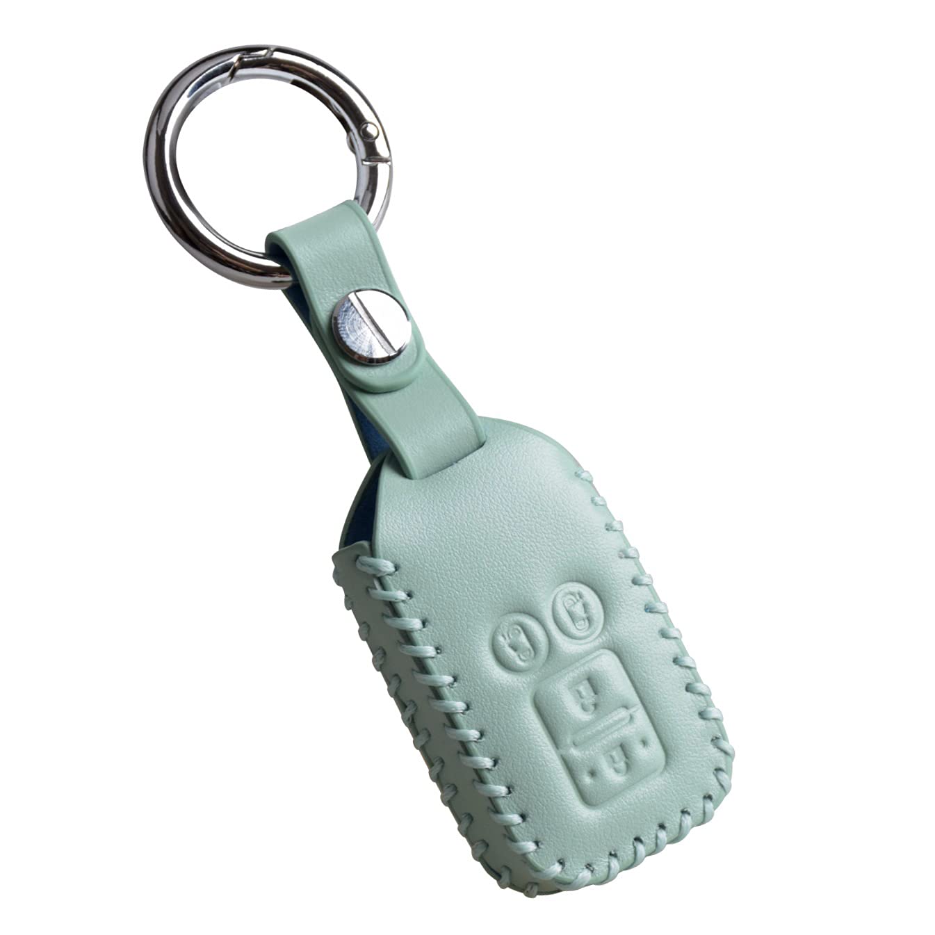 【送料無料】[YANMW] スズキキーケース 両側スライドドア専用 キーホルダー 適合スズキ新型スペーシア 新型スペーシアカスタム ソリオ フレアワゴン スマートキーケース キーカバー 本革キーホルダーレディース かわい (4ボタン、ライトグリーン)