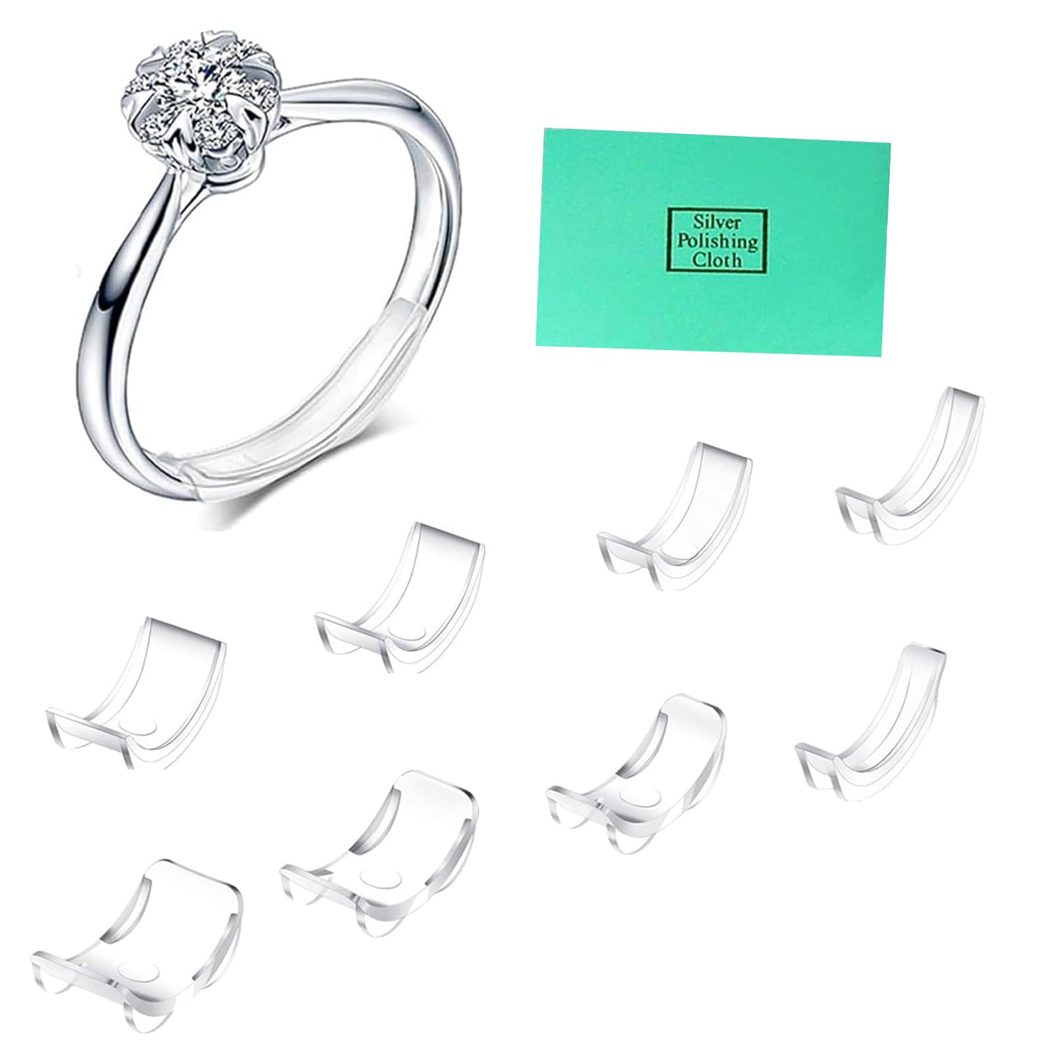 【送料無料】[YaoooosF] 指輪 サイズ調節 8個入りセット ジャスター リングアジャスター リングテープ..