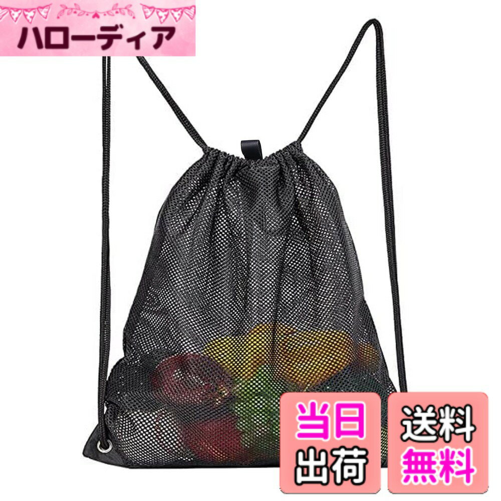 【送料無料】[Phyxiul] メッシュバッグ ジムバッグ ジムサック 肩掛け バック ナップサック リュック ジムバッグ 巾着 シューズ収納 ビーチバッグ 軽量 水泳 部活 運動 旅行 男女兼用