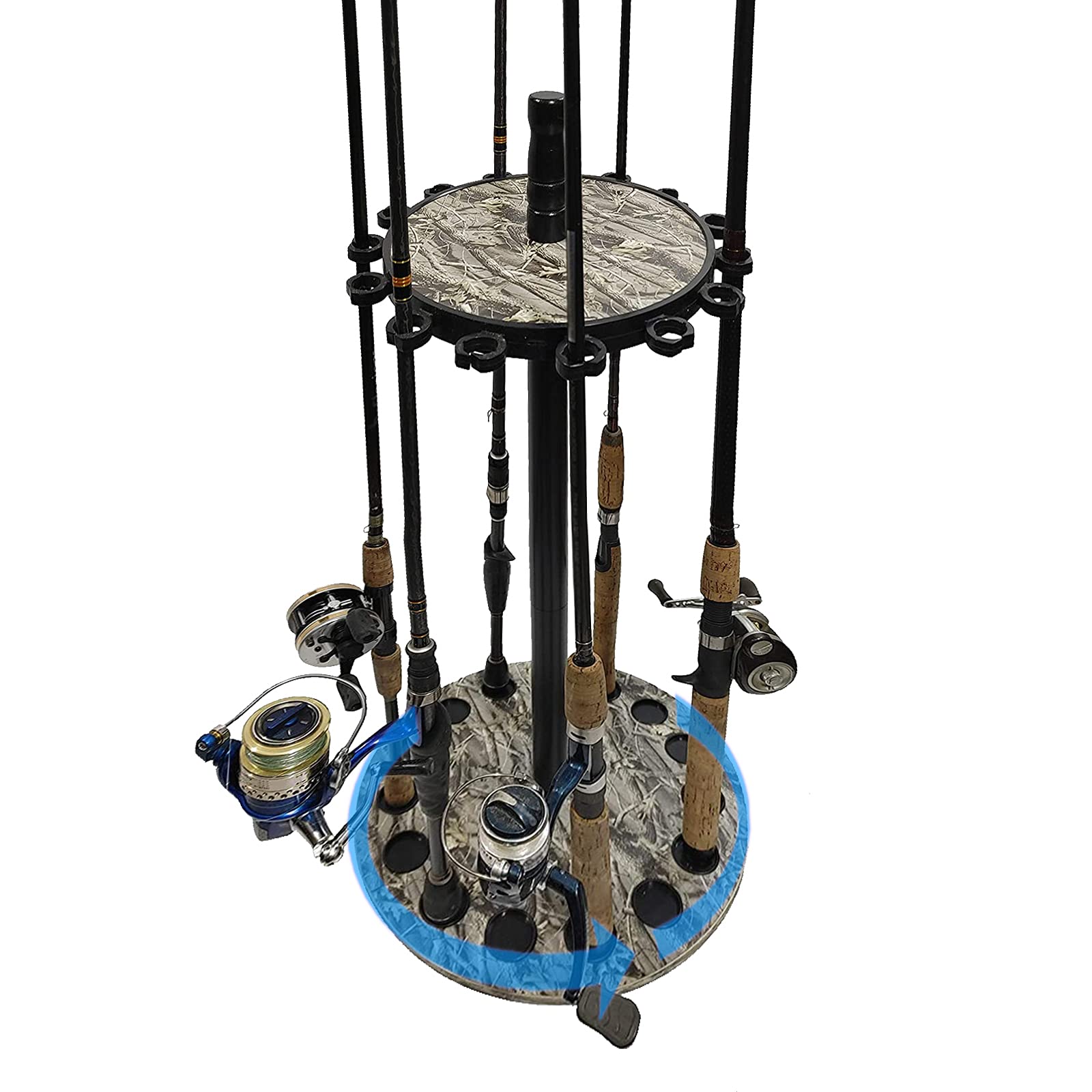 【送料無料】timiland ロッドホルダー 丸型デザイン360度回転釣竿 スタンド 釣15本の釣り竿を収納可能..