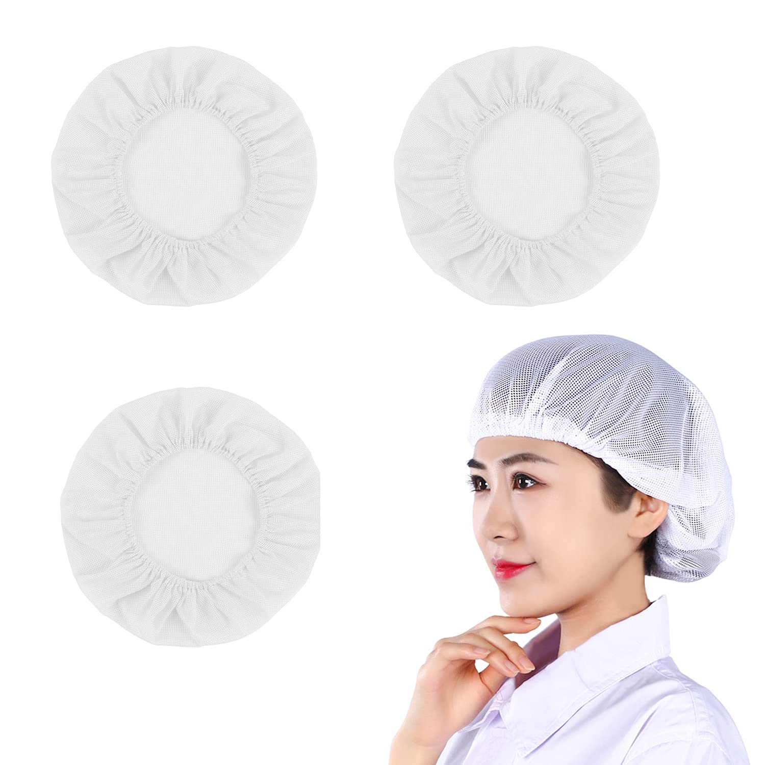 【送料無料】RICISUNG 衛生キャップ 3枚セット キッチン 給食帽子 コック帽 作業帽子 衛生帽 給食着 あ..