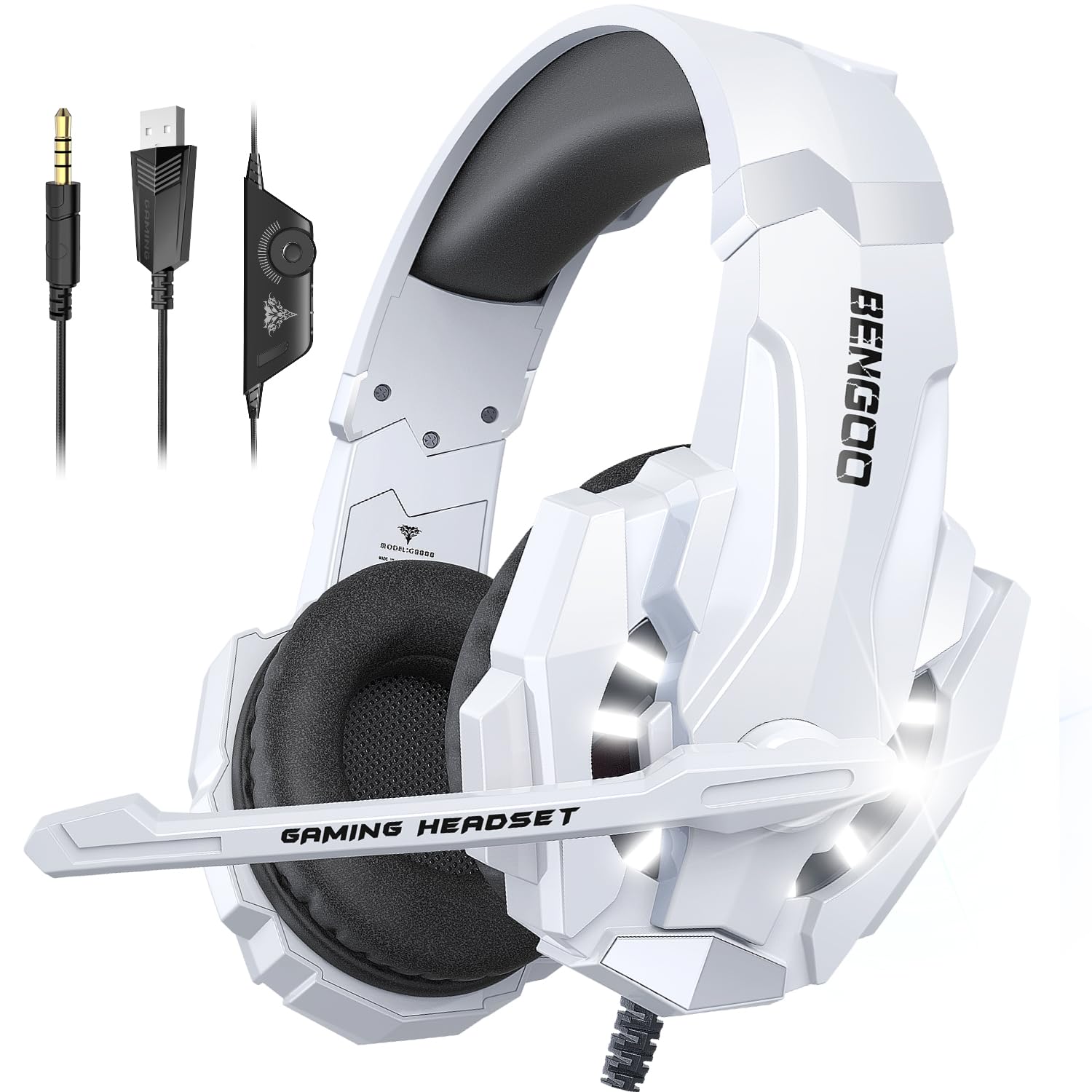 【送料無料】BENGOO ゲーミングヘッドセット PS5 ヘッドセット ノイズキャンセリング マイク付き 3.5mm..