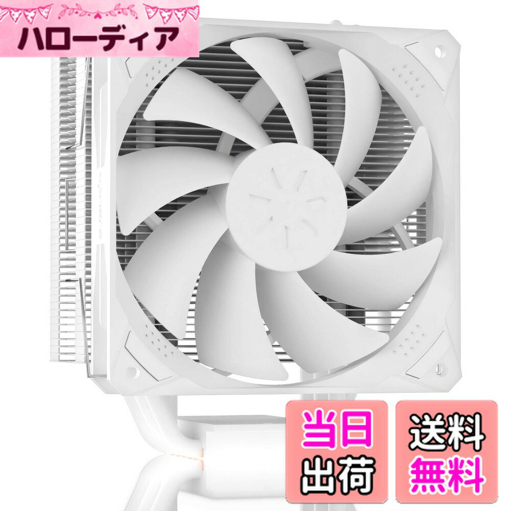 【送料無料】upHere サイドフロー型CPUクーラー 空冷 白いCPUファン 120mmファン採用 6本ヒートパイプ ..