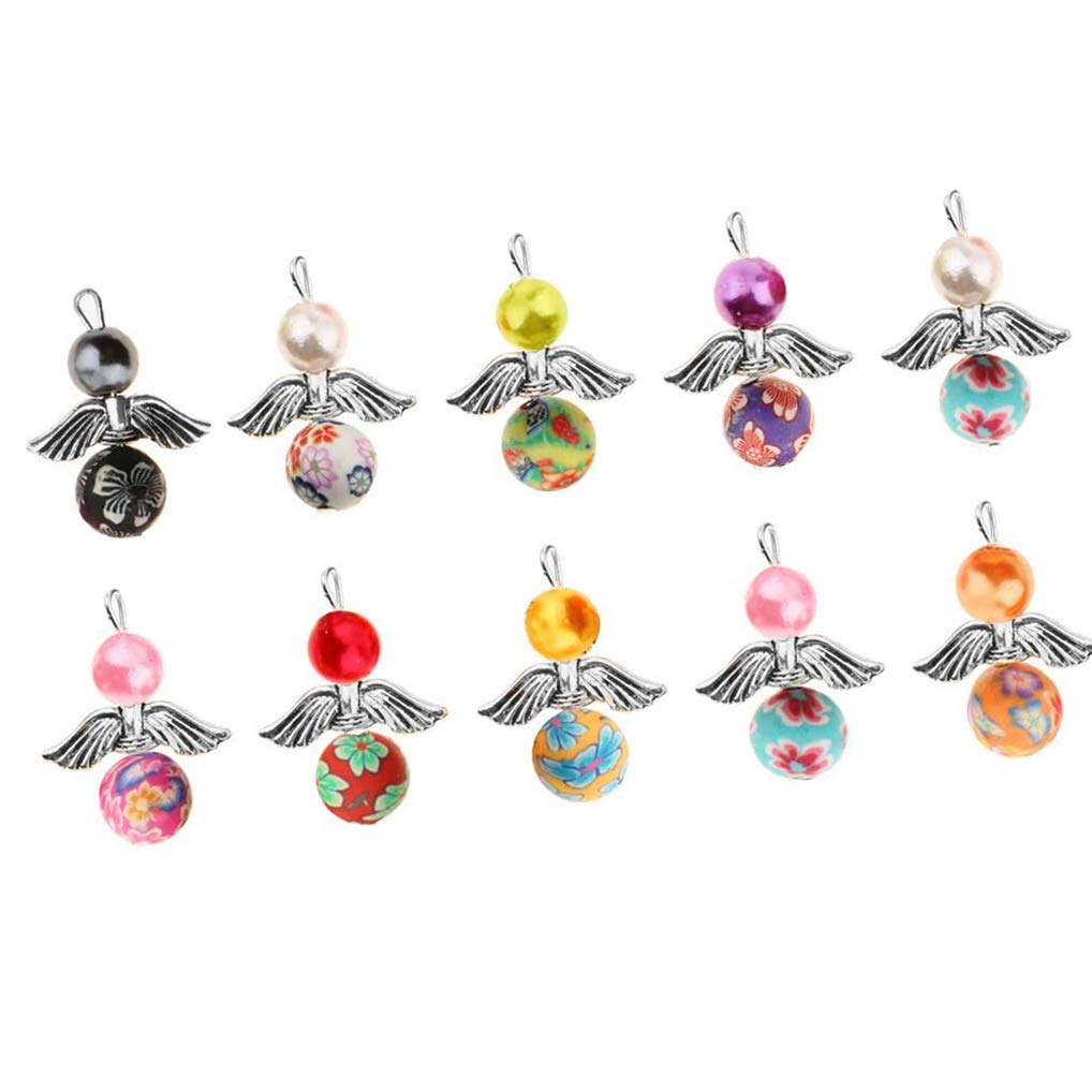 【送料無料】Yourandoll 10個 天使チャーム 天使の翼 ペンダント アクセサリーパーツ 飾り ハンドメイド ジュエリー製作 (スタイル 2)
