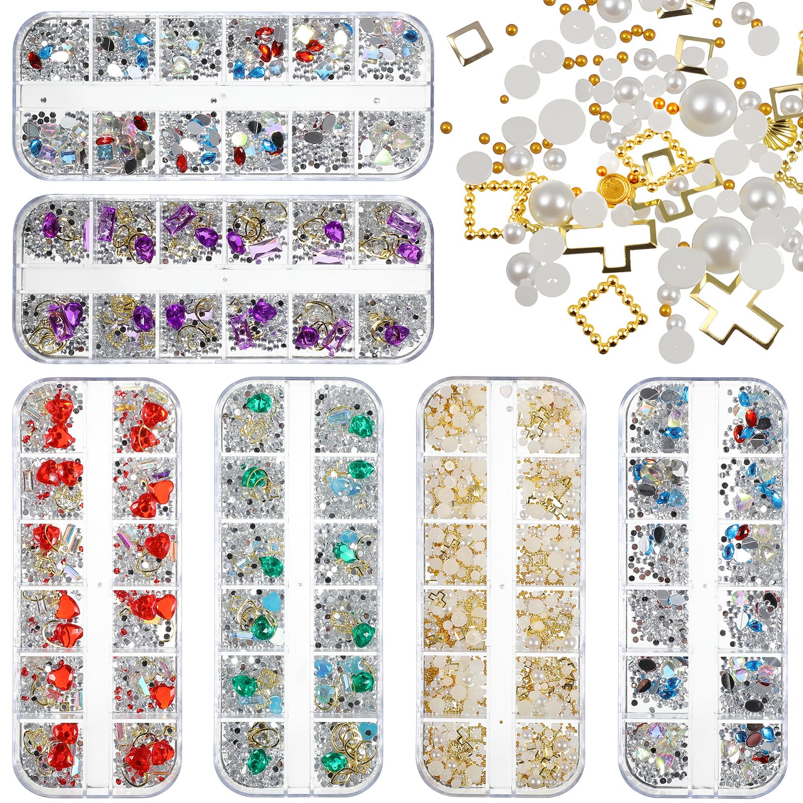 【送料無料】Frcolor ネイルパーツ ラインストーン ネイルデコパーツ ジュエリー ストーン ジェルネイ..