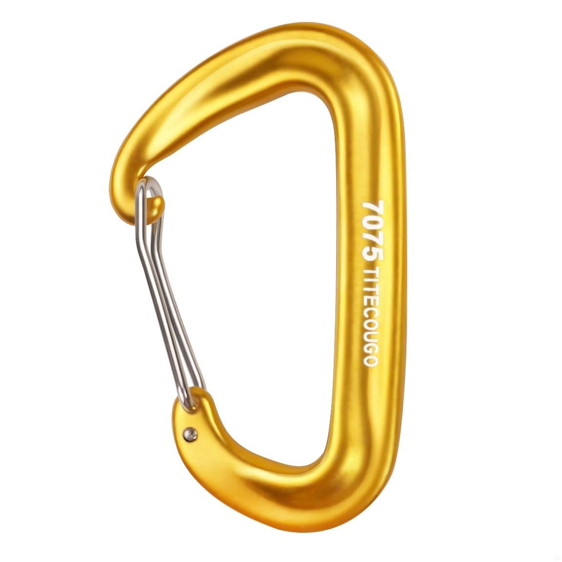 【送料無料】TITECOUGO アルミ合金カラビナ 超軽量 12KN ヘビーデューティ耐荷重1200kg 多機能 dリング キーホルダー dフック 生活雑貨 アウトドア キャンプ ハンモック用カラビナ 登山用品 ロックカラビナ [コンパクト・ゴールド・4 個]