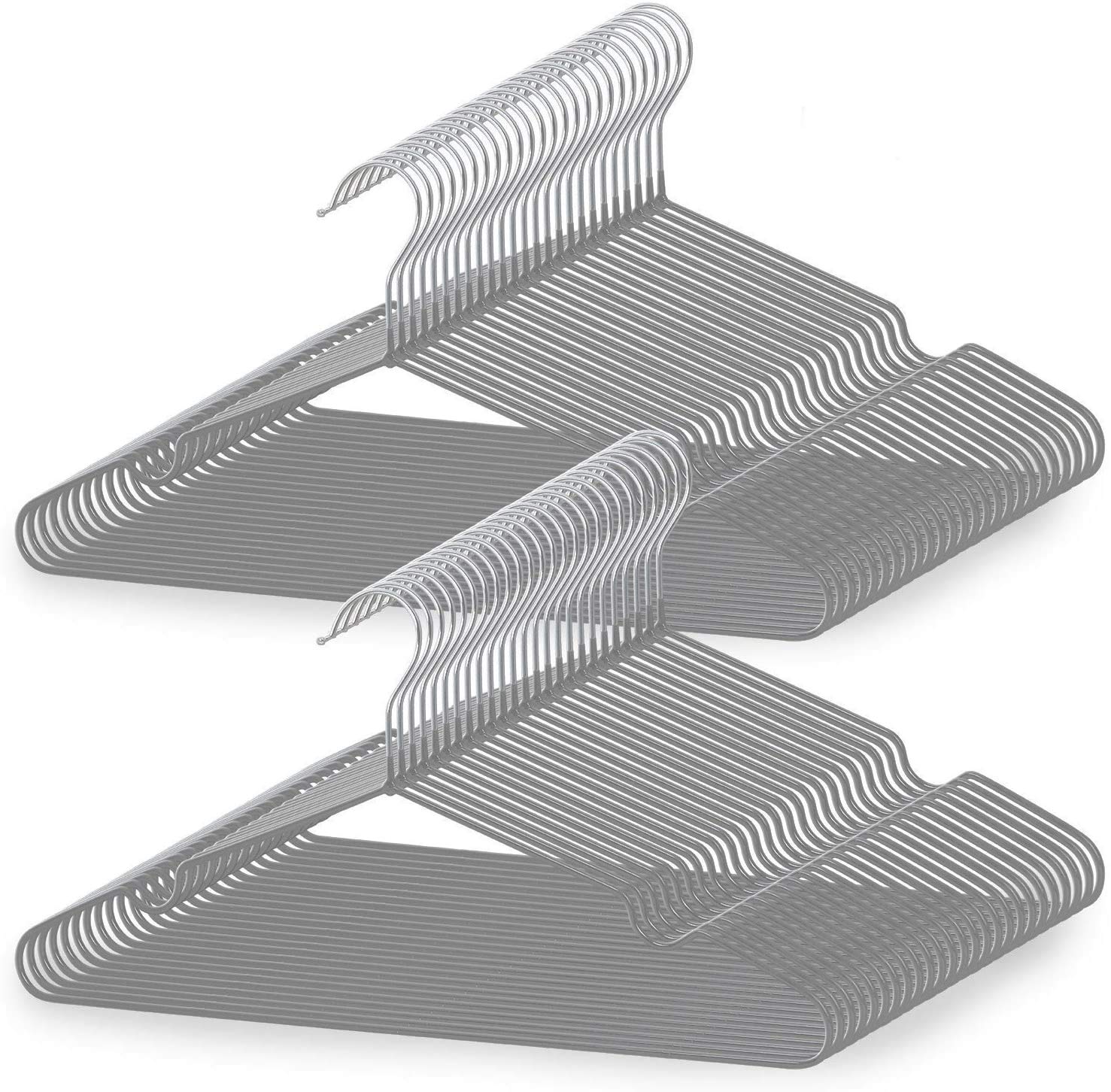 【送料無料】tkone ハンガー すべらない PVC特殊ラバー加工 50本組 かたくずれ防止 おしゃれ PVCコーティングハンガー 洗濯ハンガー 衣類ハンガー ...